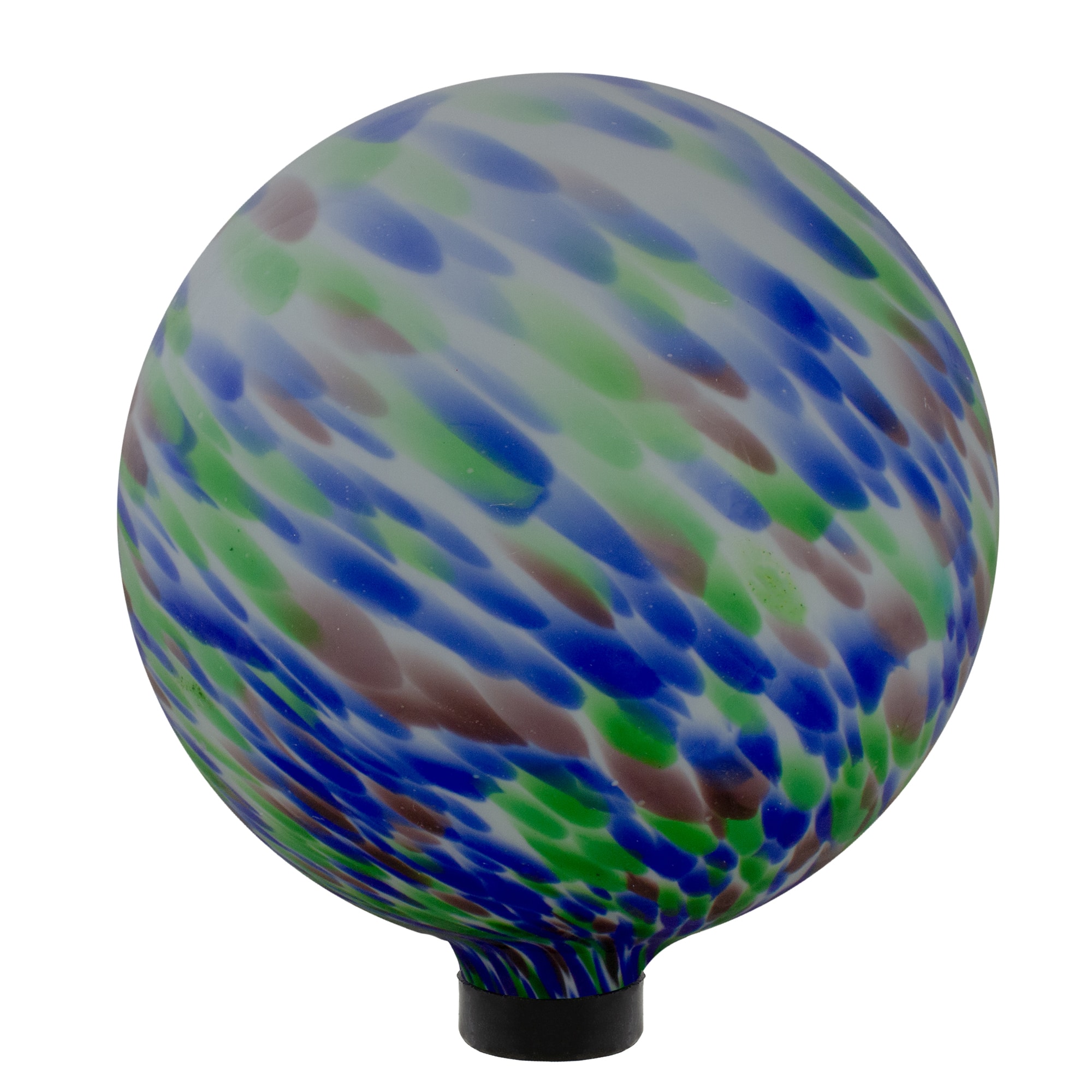 10&#x22; Blue and Green Brush Strokes Glass Garden Gazing Ball