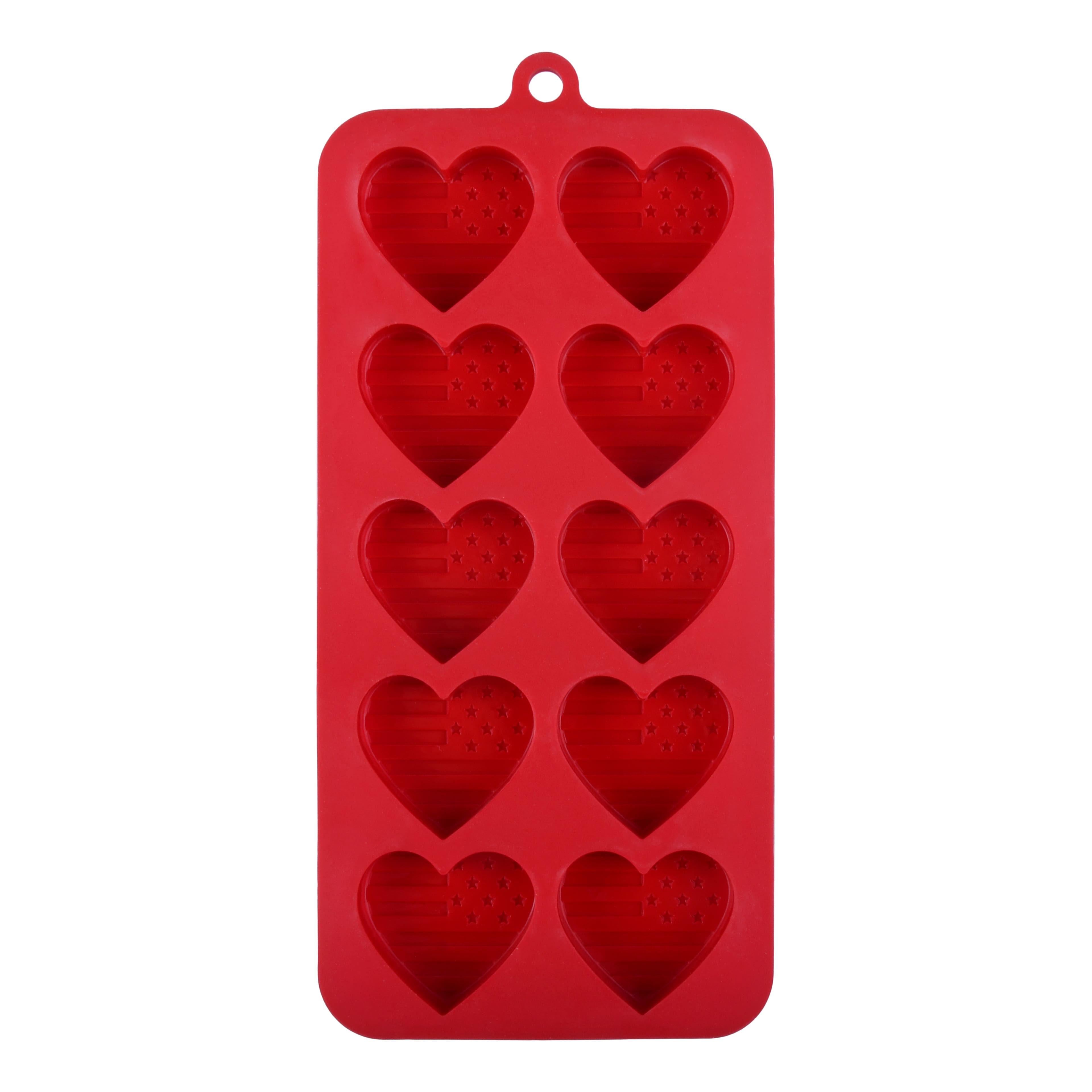 Red, White & Blue Heart Flag Silicone Candy Mold by Celebrate It®