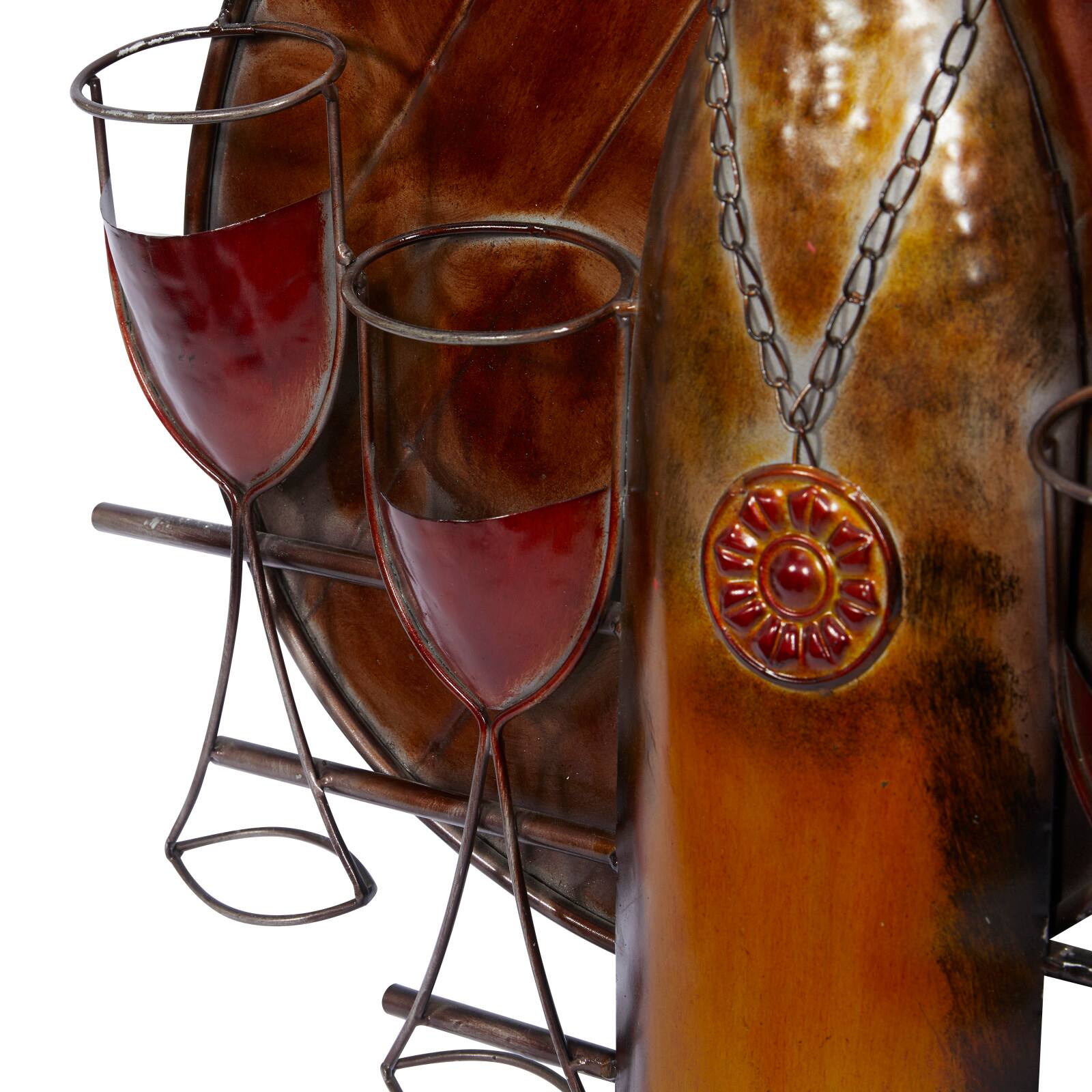Multicolored Traditional Wine Bar Metal Wall D&#xE9;cor