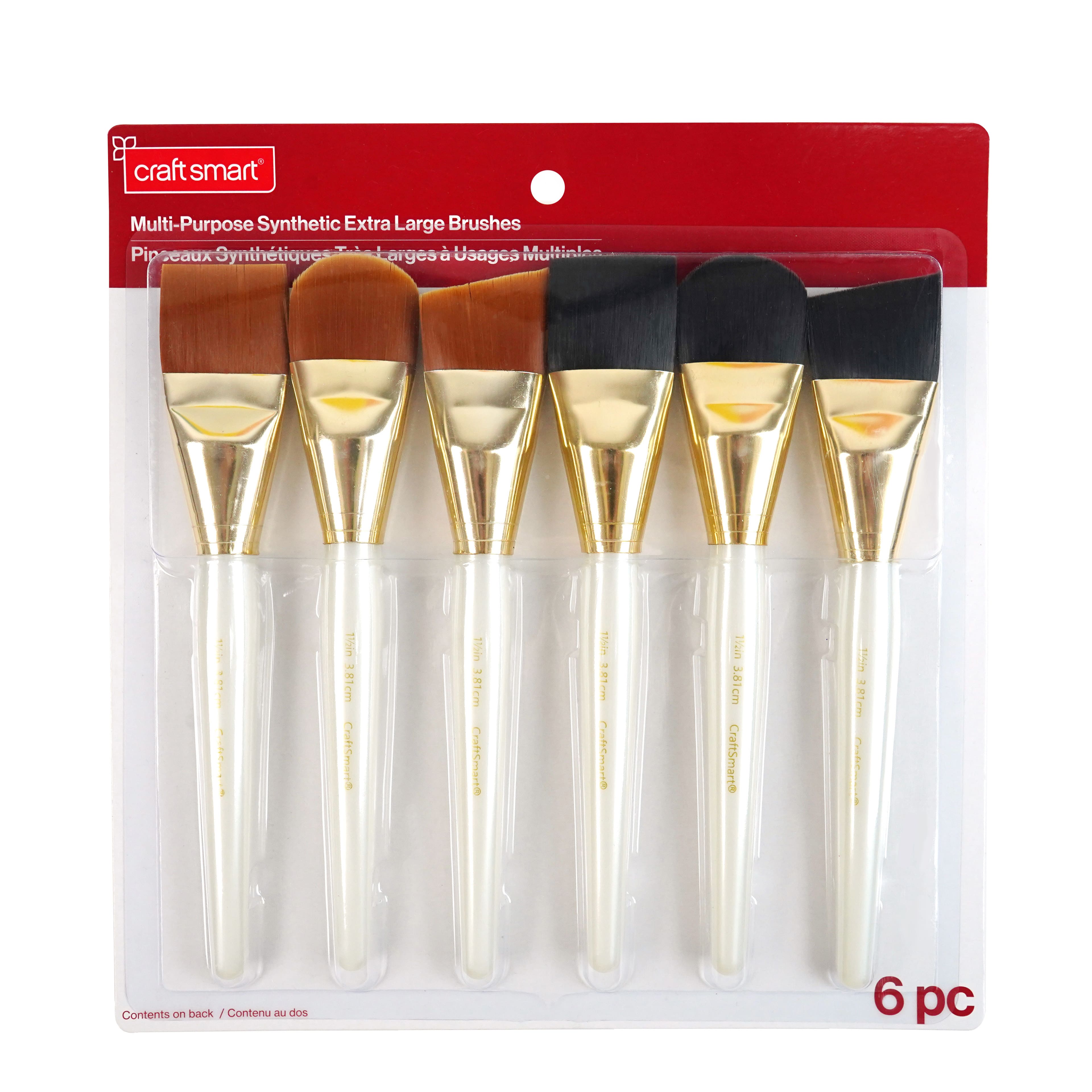 Multi-Purpose 6 Piece Synthetic Extra-Large Brush Set by Craft Smart®