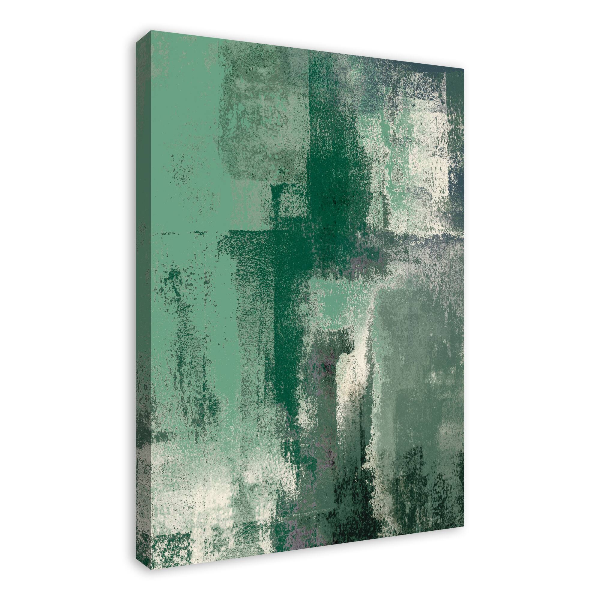 Radiant Green Abstract 24" x 36" Canvas Wall Art
