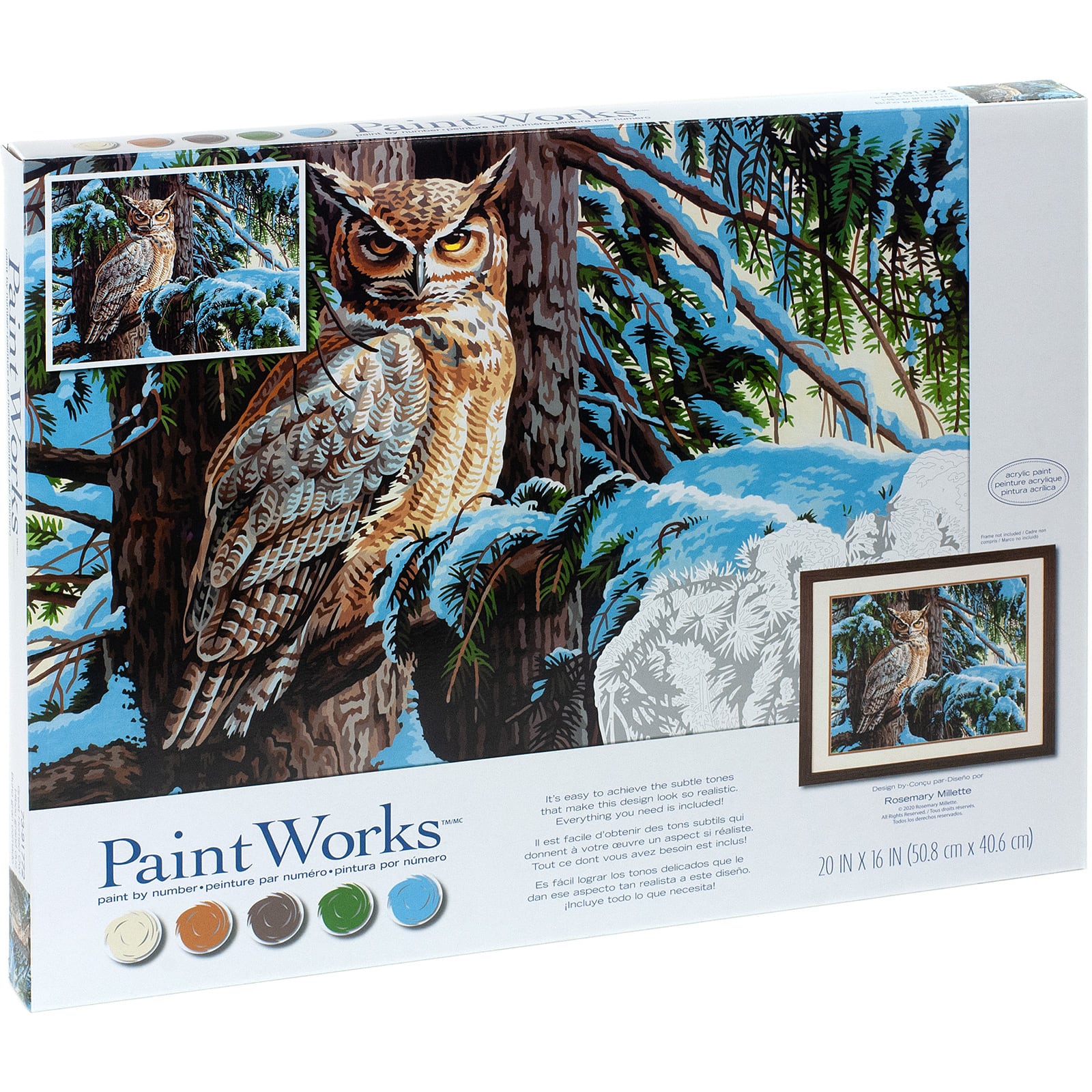 Dimensions&#xAE; PaintWorks&#x2122; Paint-by-Number Kit, Great Horned Owl