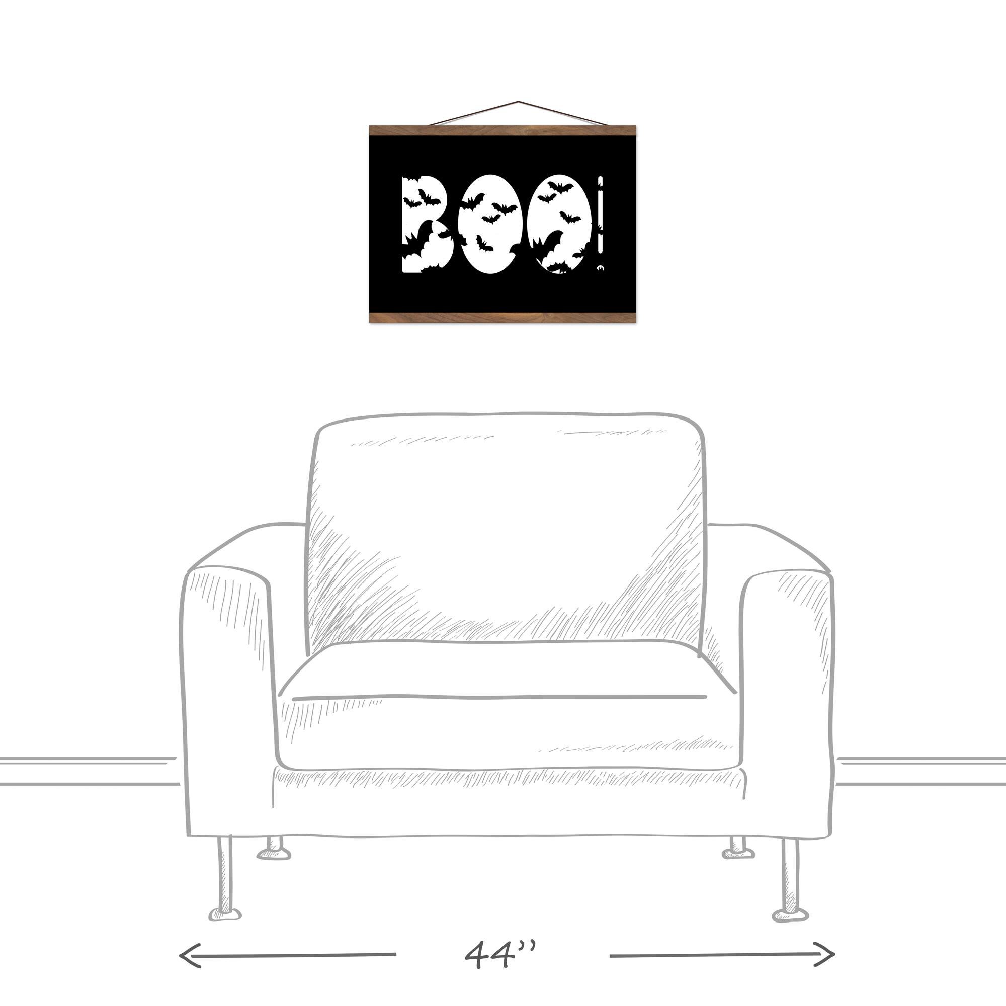 Boo Bats 12&#x22; x 18&#x22; Teak Hanging Canvas
