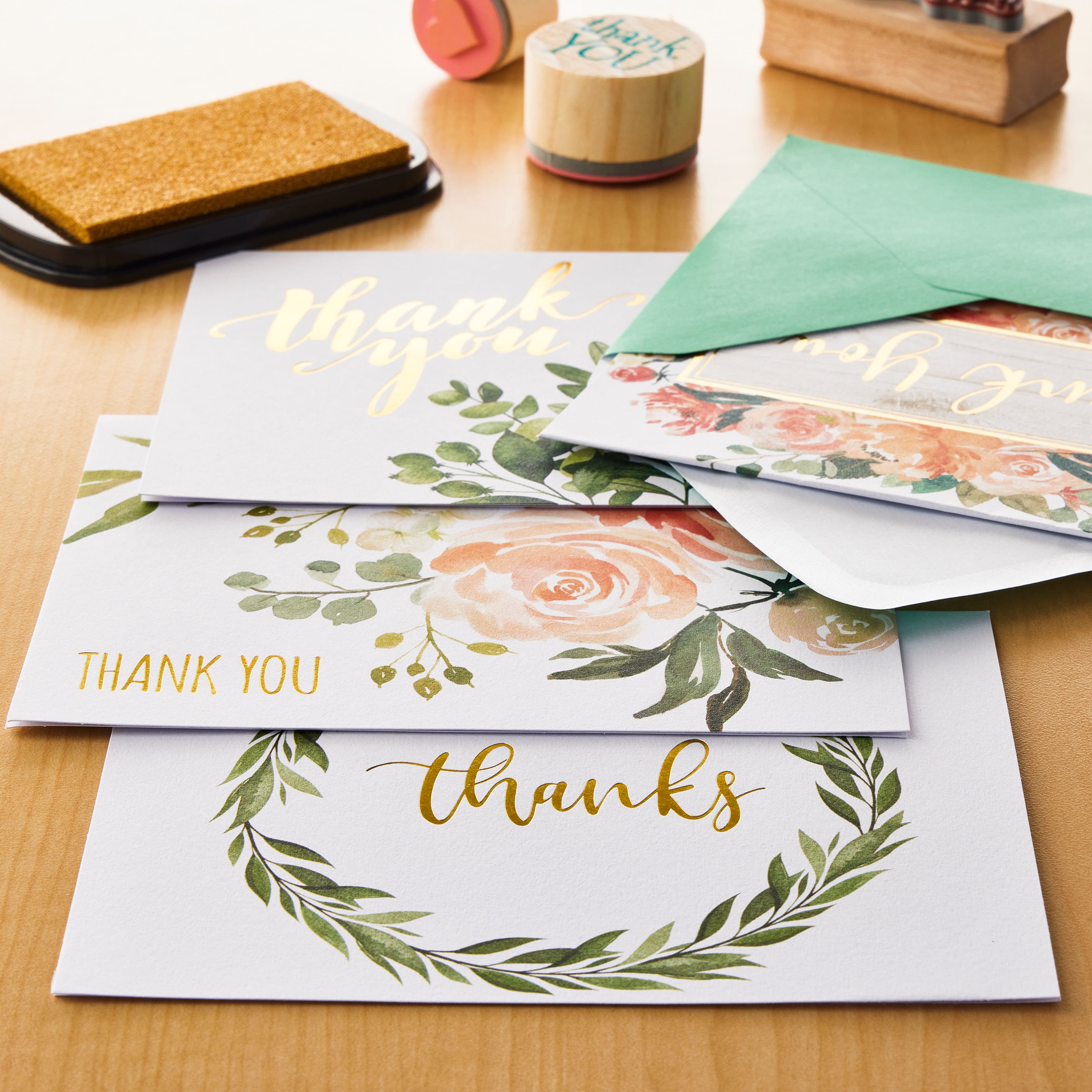 Floral Thank You Cards & Envelopes by Recollections™, 4.25" x 5.5"