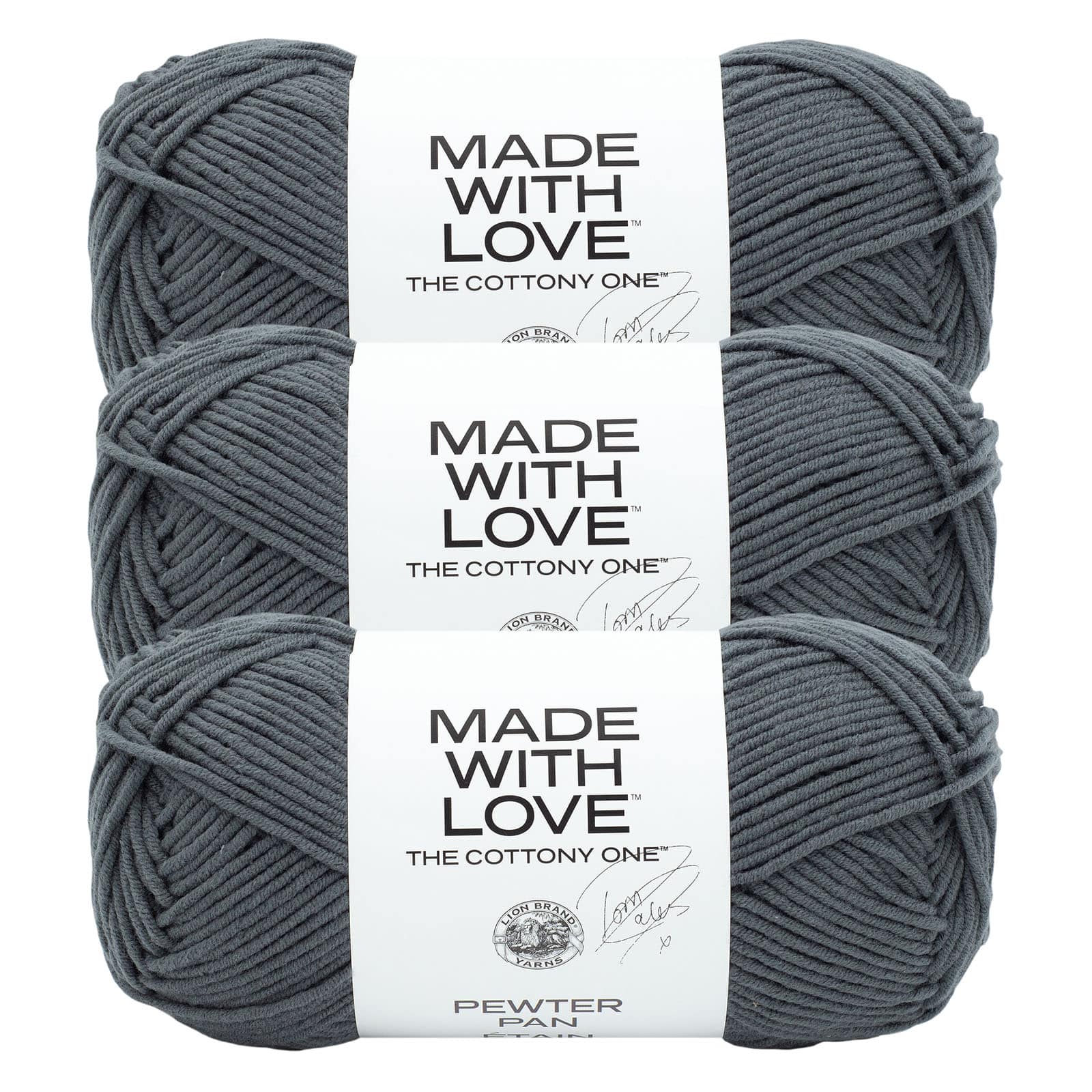 3 Pack Lion Brand® Tom Daley Made with Love™ The Cottony One™ Yarn
