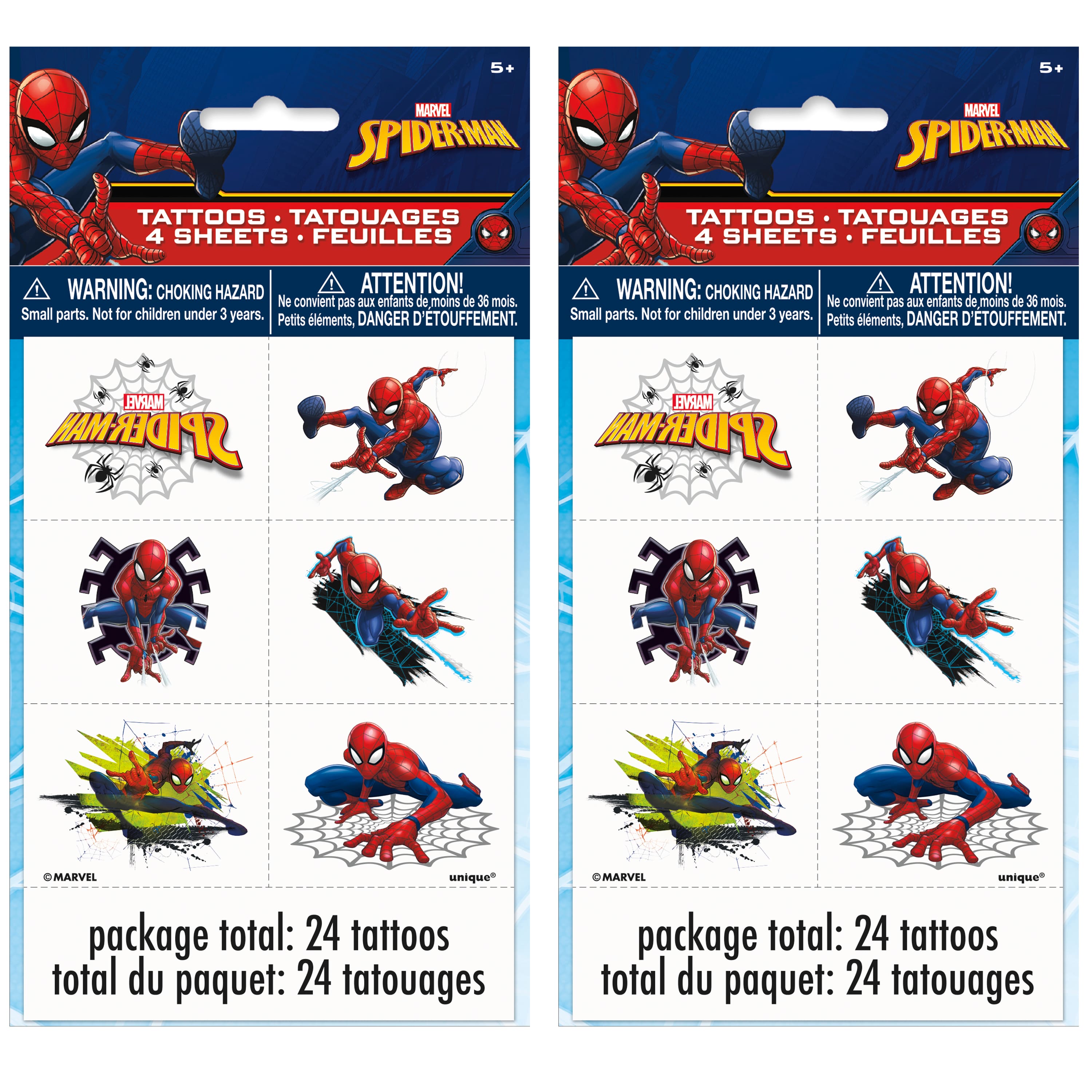 Spiderman Temporary Tattoos Spiderman Party Favors