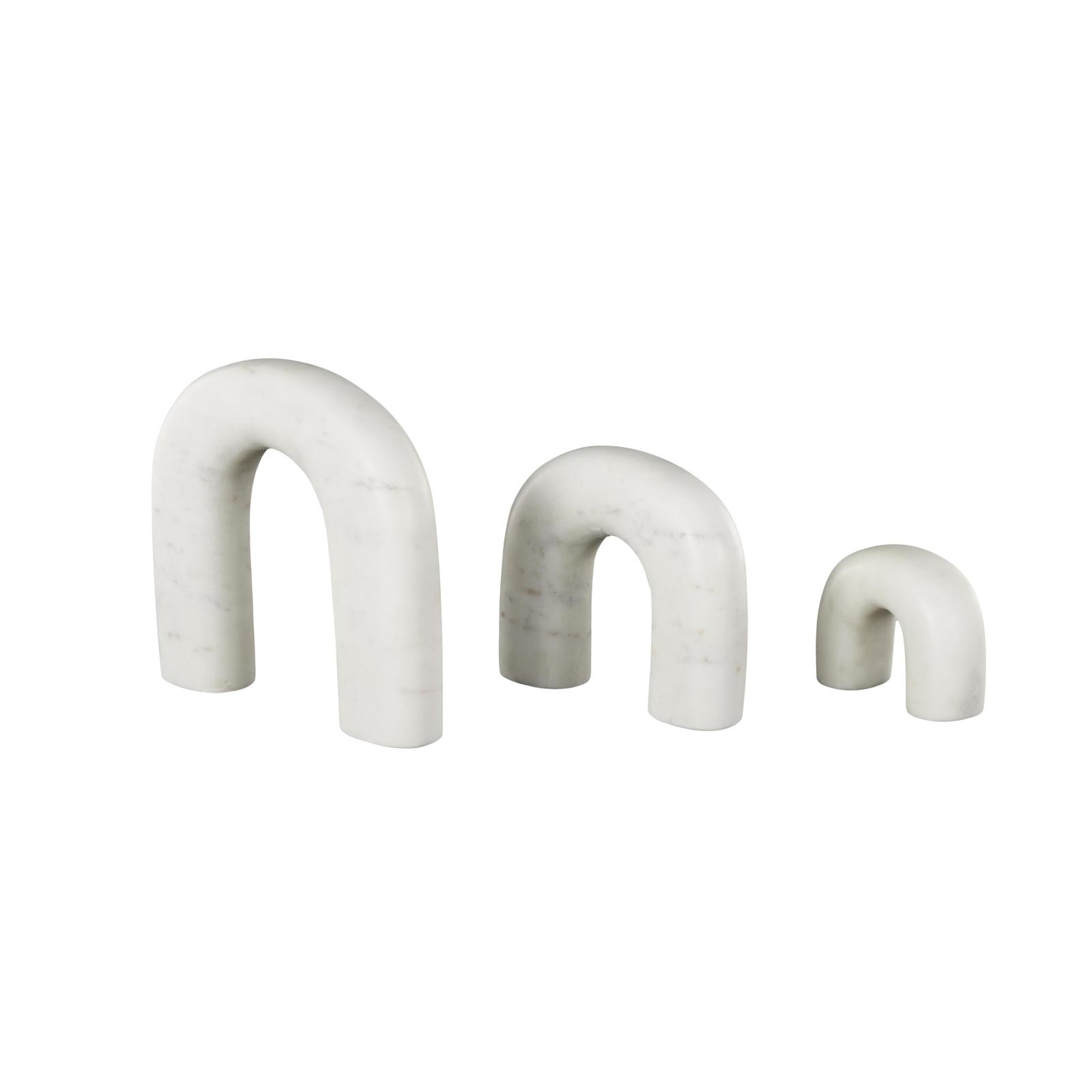 White Marble Abstract Arched Sculptures, 3ct.