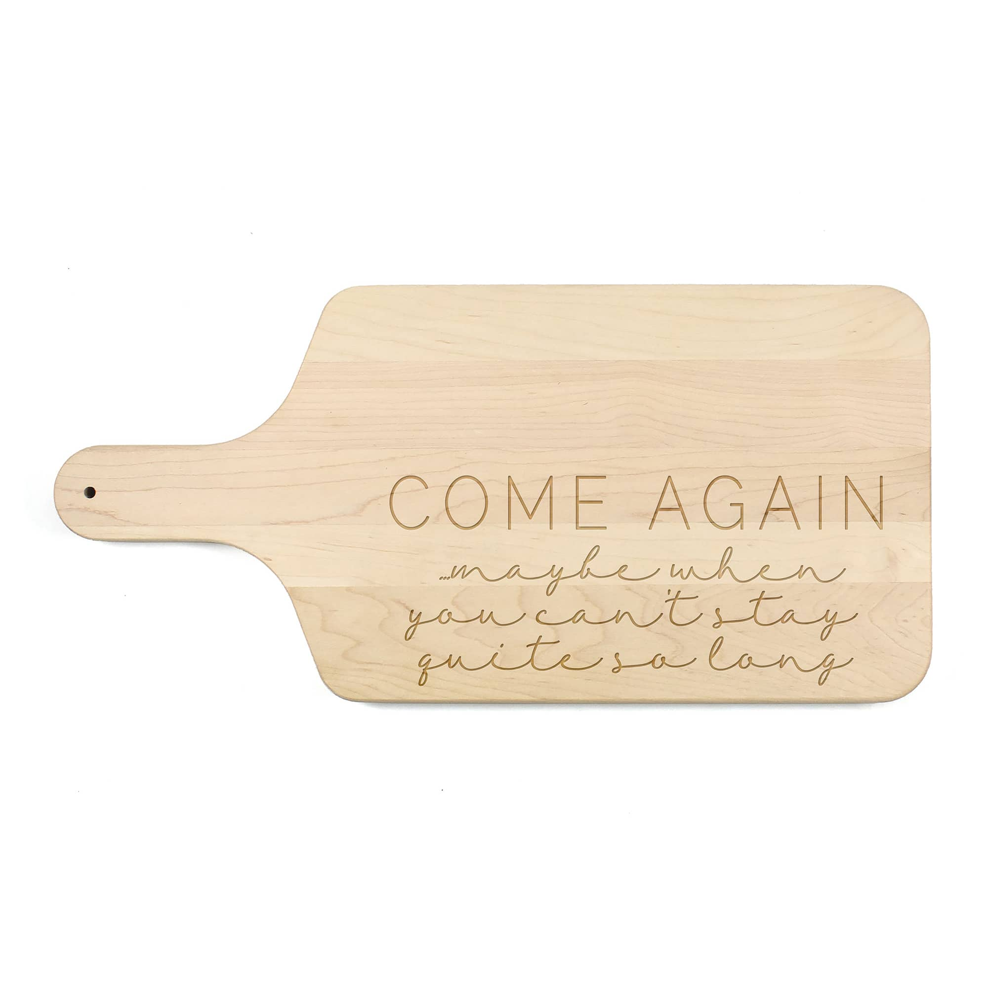 17&#x22; Come Again Maple Paddle Cutting Board