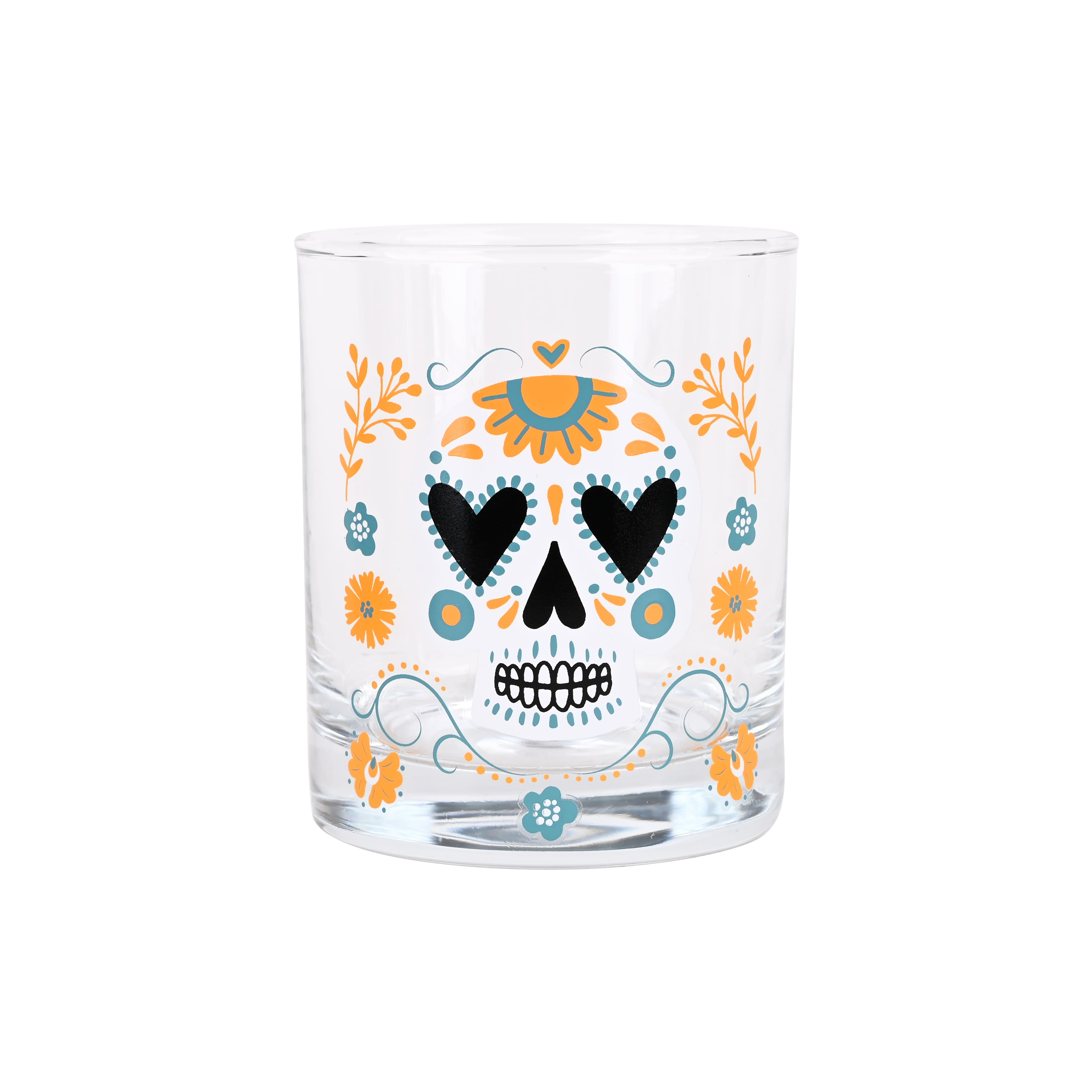 9oz. Day of the Dead Sugar Skull Whiskey Glass by Ashland&#xAE;