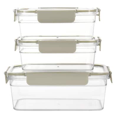 Martha Stewart Rectangular Plastic Container Set with Locking Lids ...