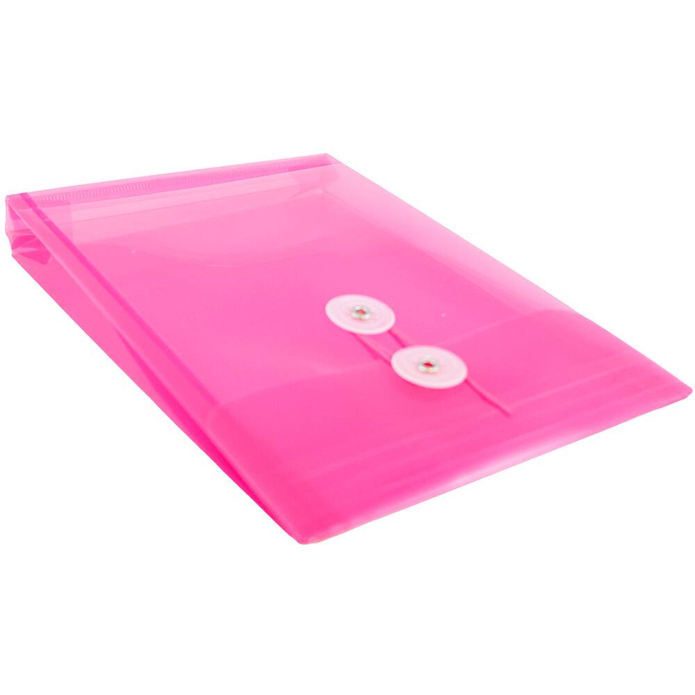 JAM Paper 6.25&#x22; x 9.25&#x22; Button &#x26; String Tie Closure Plastic Envelopes, 12ct.