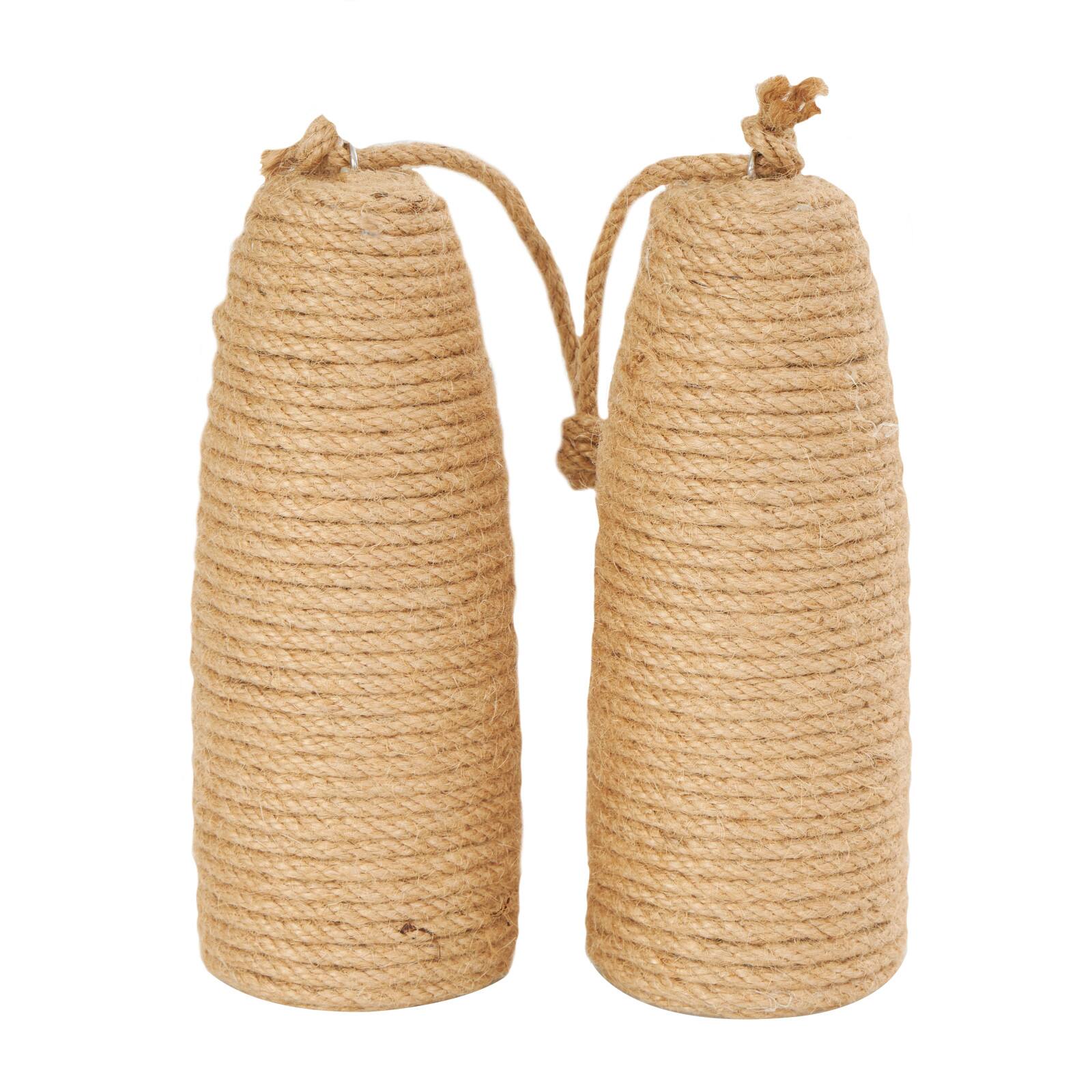 9.5" Brown Jute Buoy Coiled Rope Sculpture