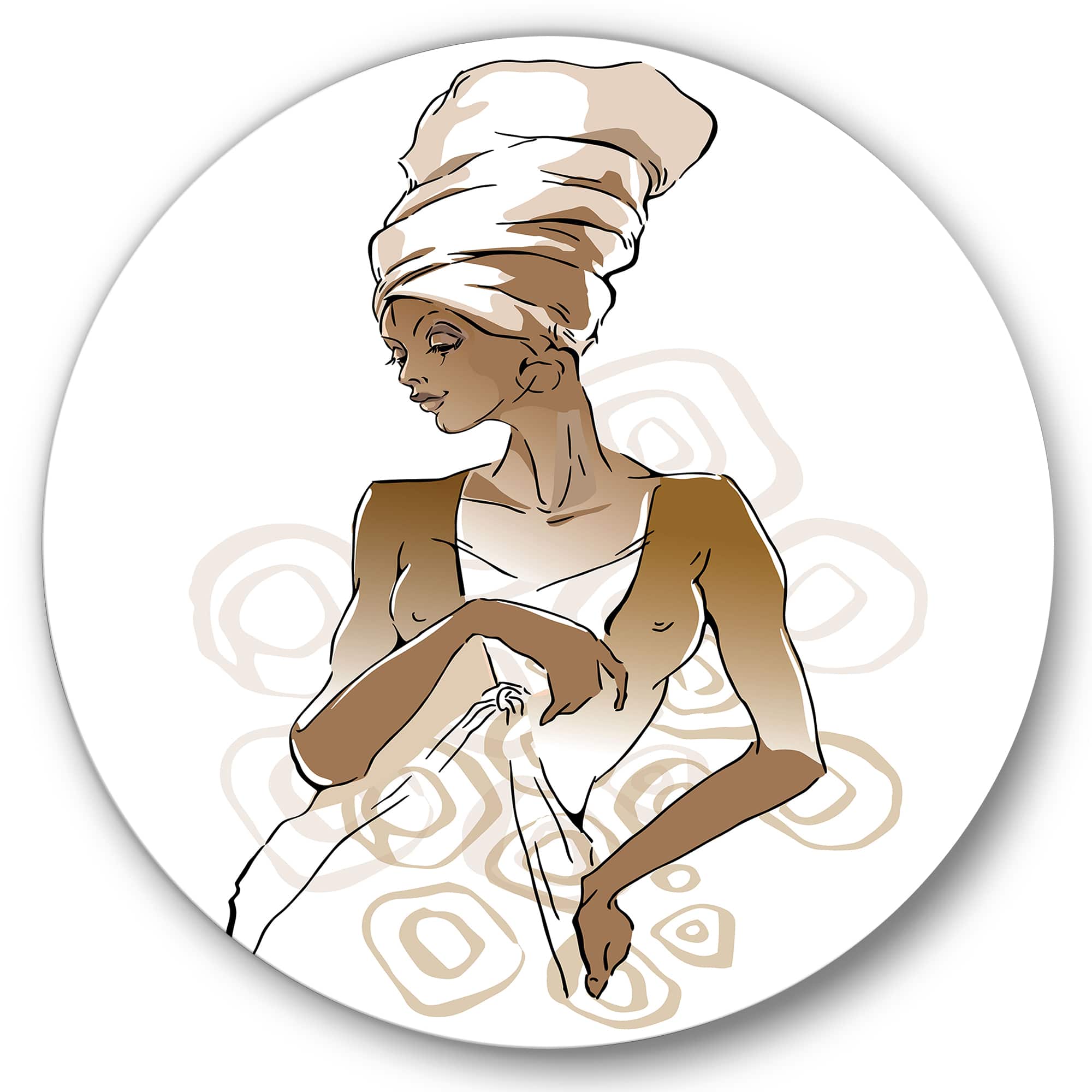 Designart - African American Woman Portraits - Modern Metal Circle Wall Art