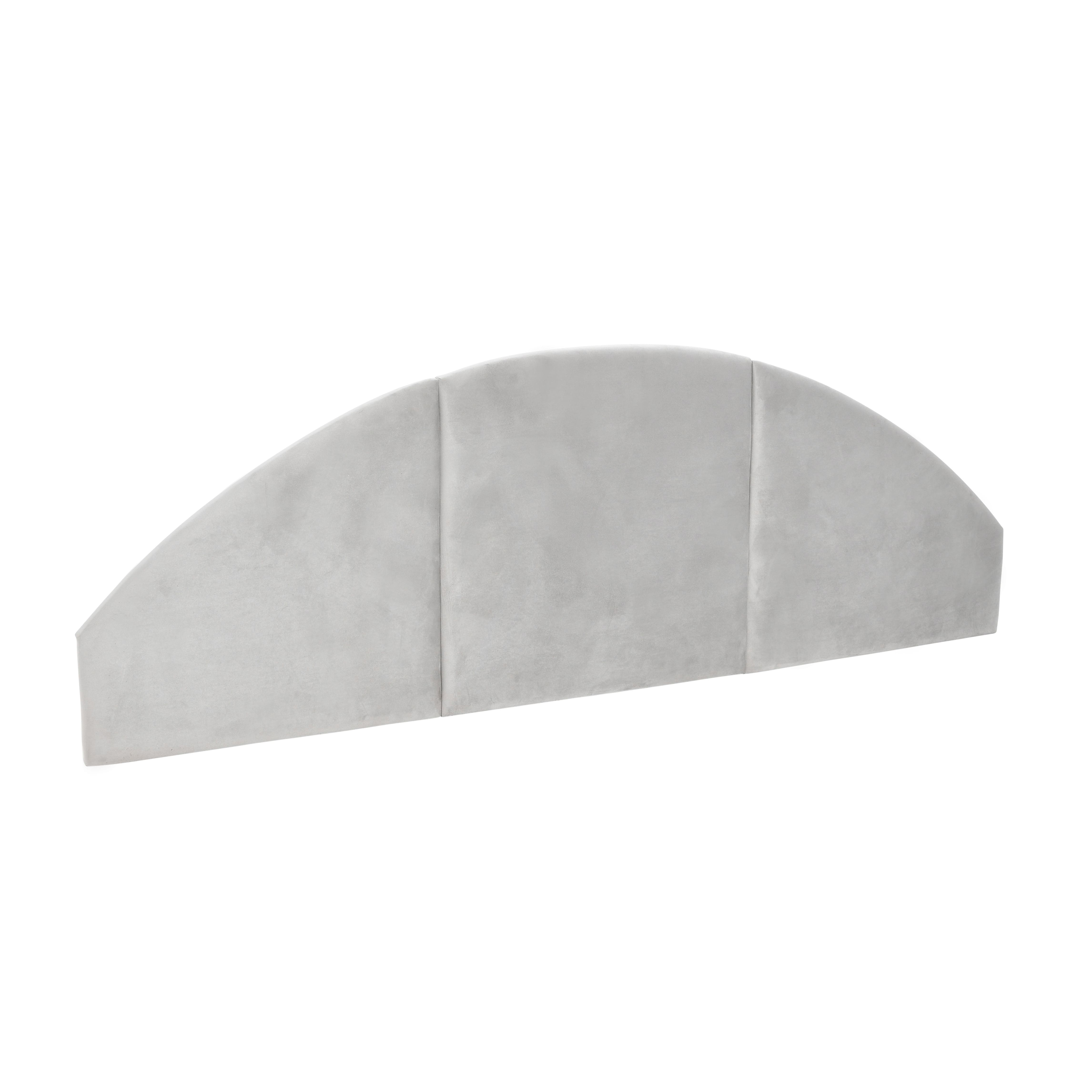 Hello Honey&#xAE; NoSom Gray Upholstered Velvet Panel Arched Headboard, King