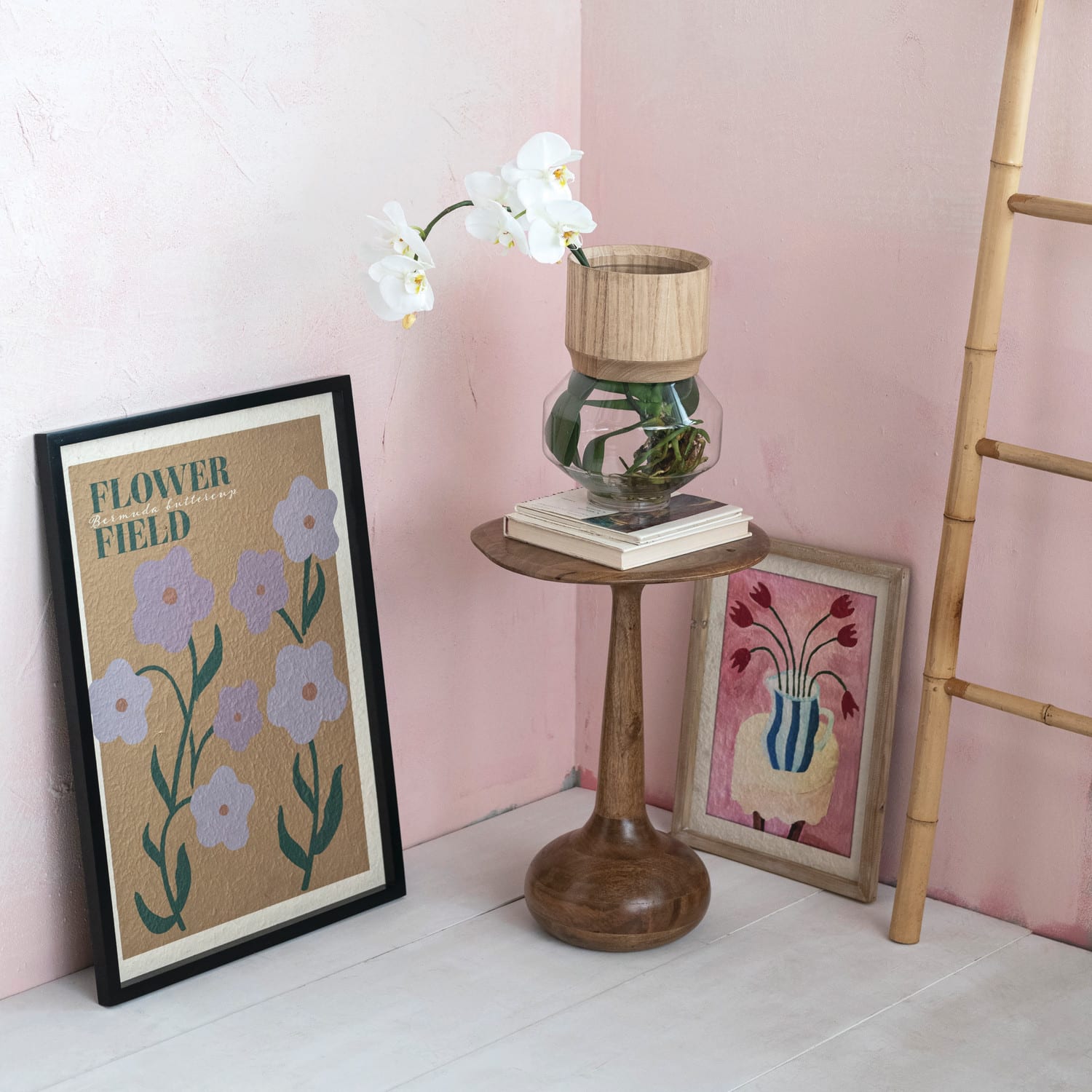 Hello Honey&#xAE; 21&#x22; Modern Sculptural Wood End Table