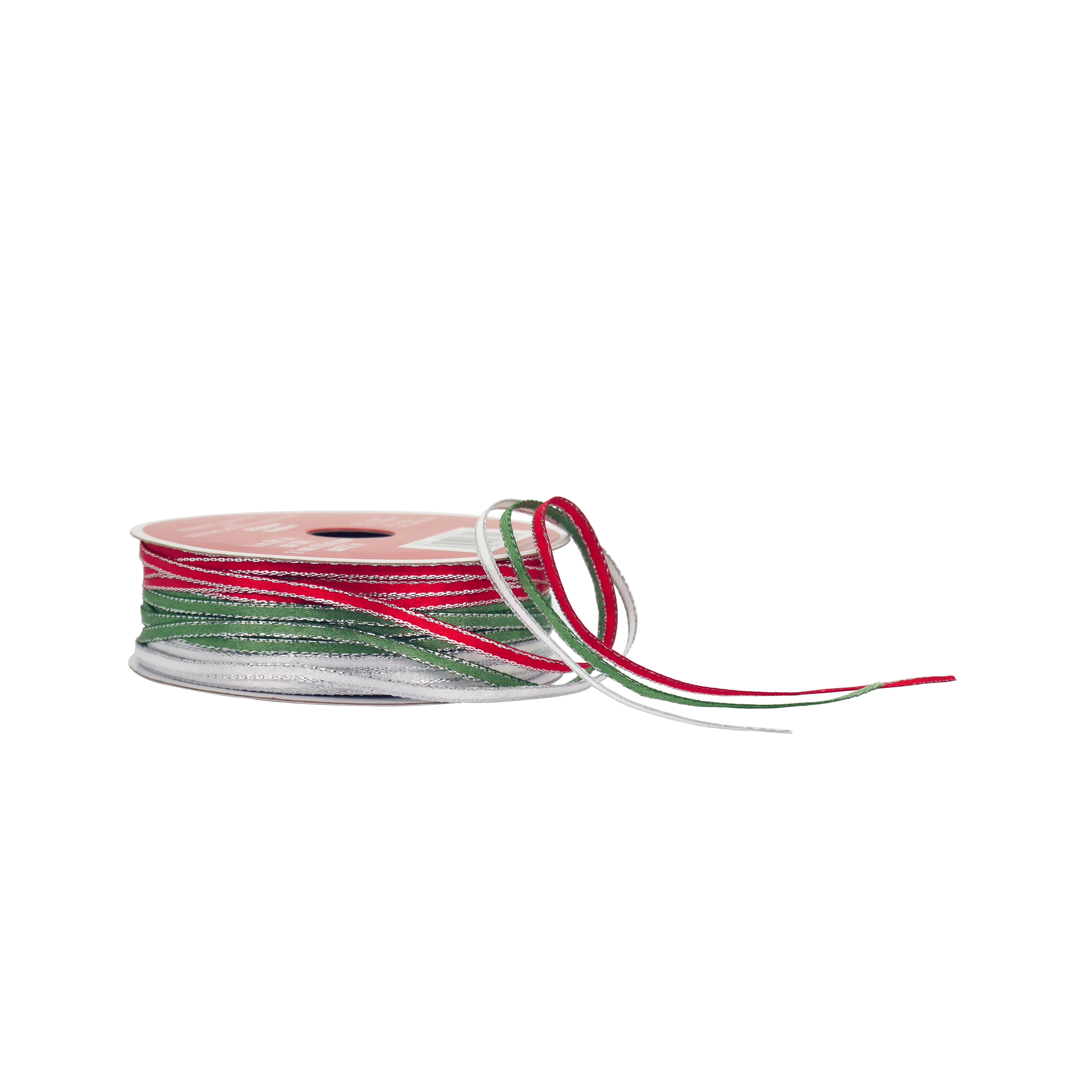 1/8&#x22; x 36ft. Green, Red &#x26; White Trim Ribbons by Celebrate It&#xAE;