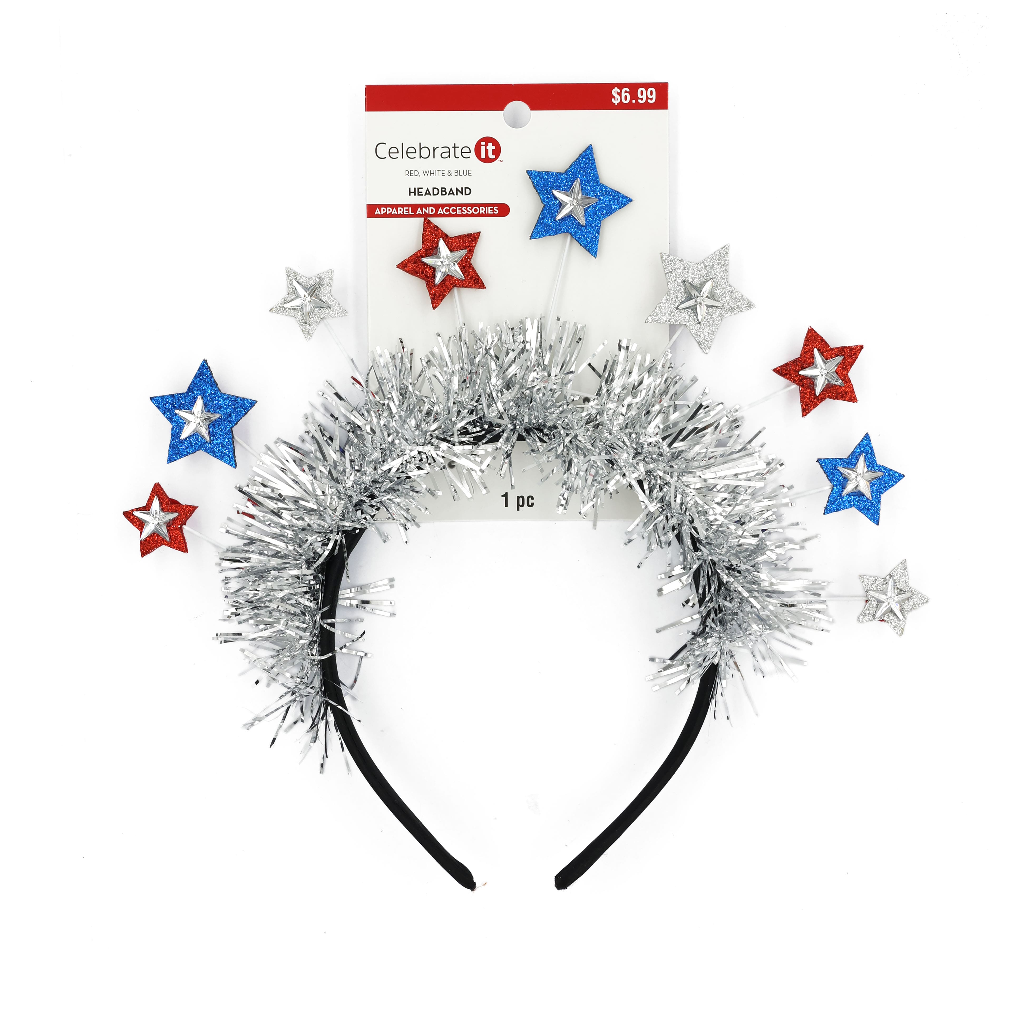Adult Silver Tinsel Headband by Celebrate It&#x2122;