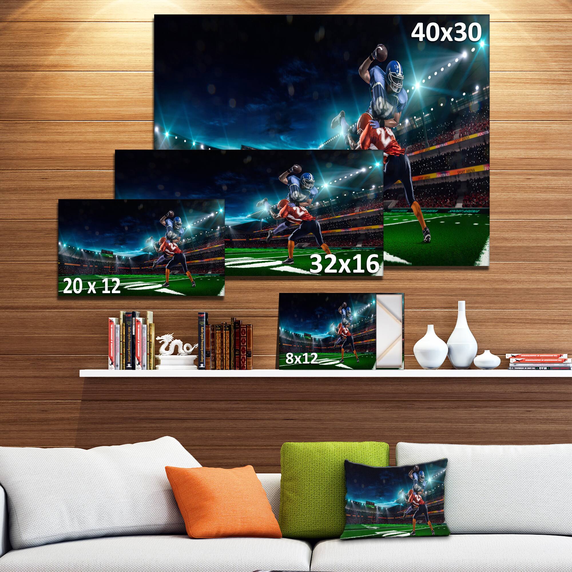 Designart - American Football Player - Sport Canvas Art Print