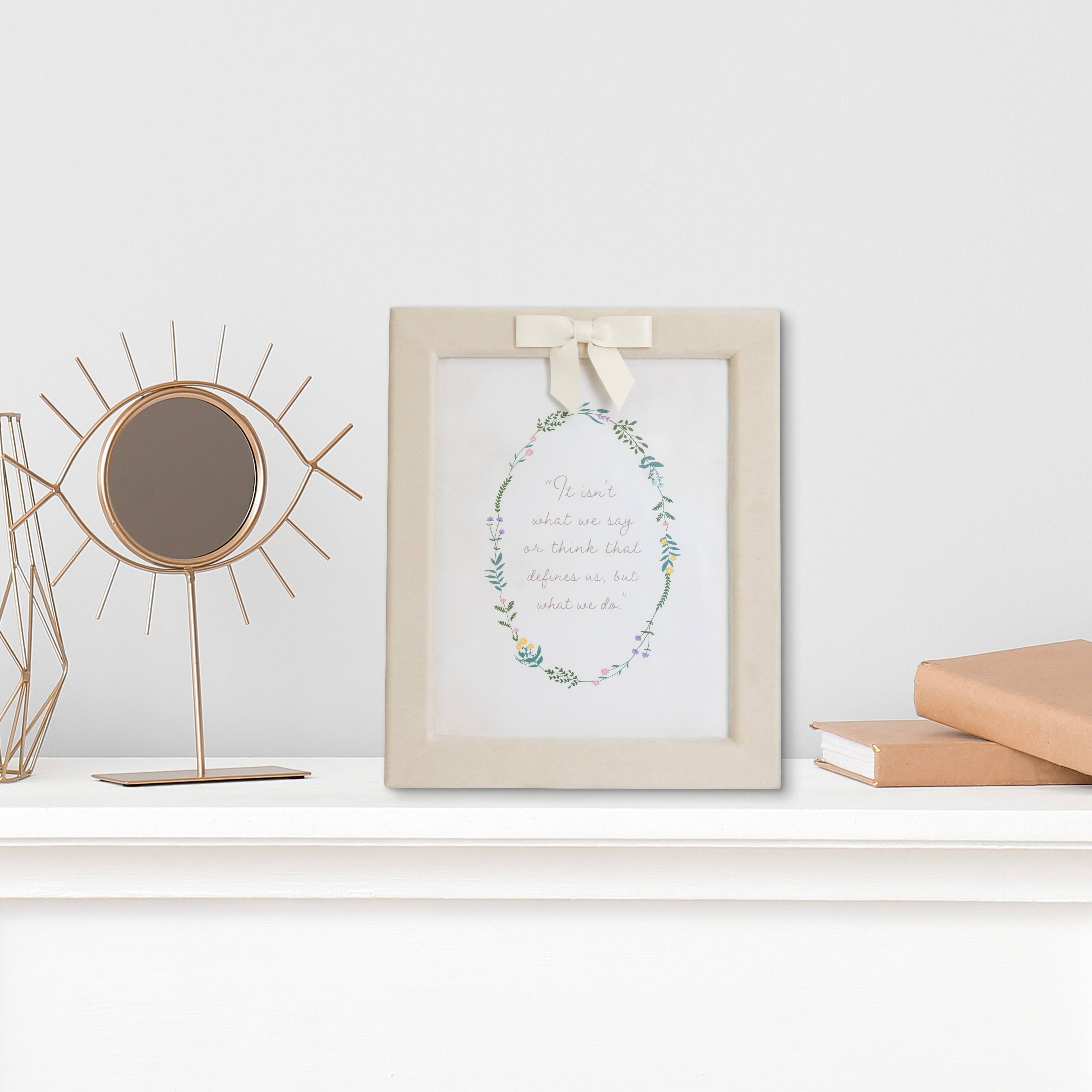 Just Jane 8&#x22; x 10&#x22; Cream Flocked Frame with Bow by Studio D&#xE9;cor&#xAE;