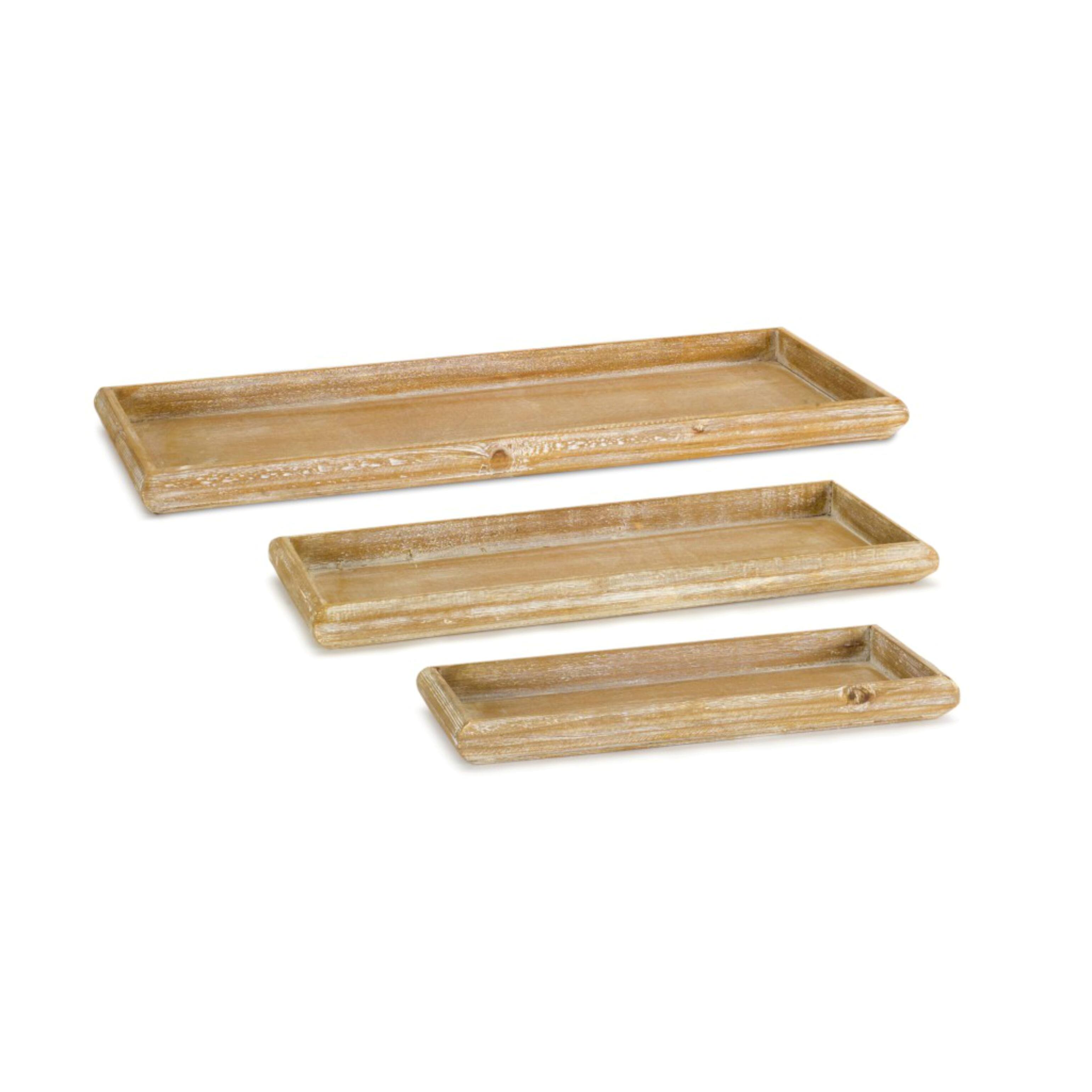 Wooden Tray Set, 12.5", 15.75" & 19.25"