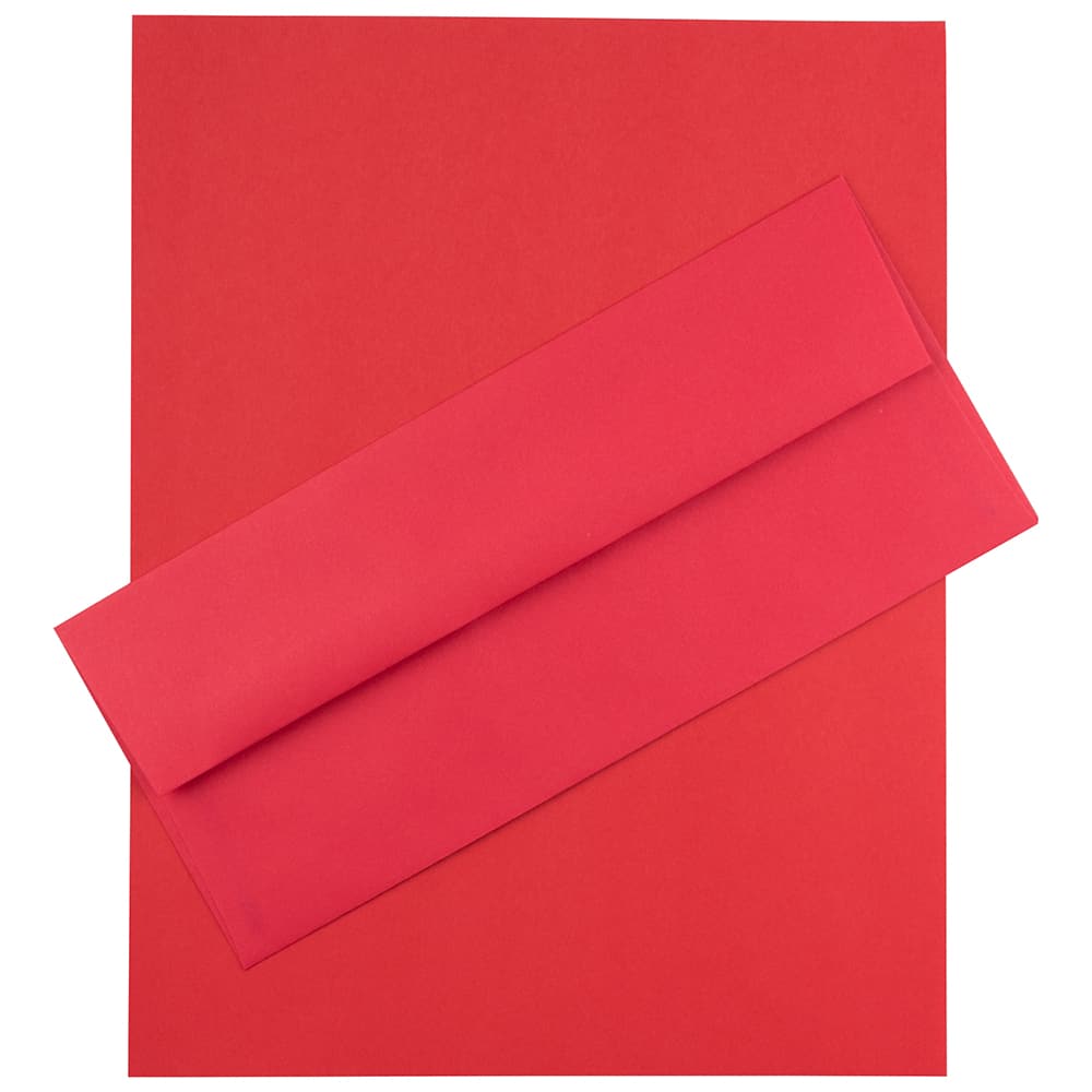 JAM Paper 8.5" x 11" Letter Paper & Envelopes #10 Business Stationery Set, 100ct.