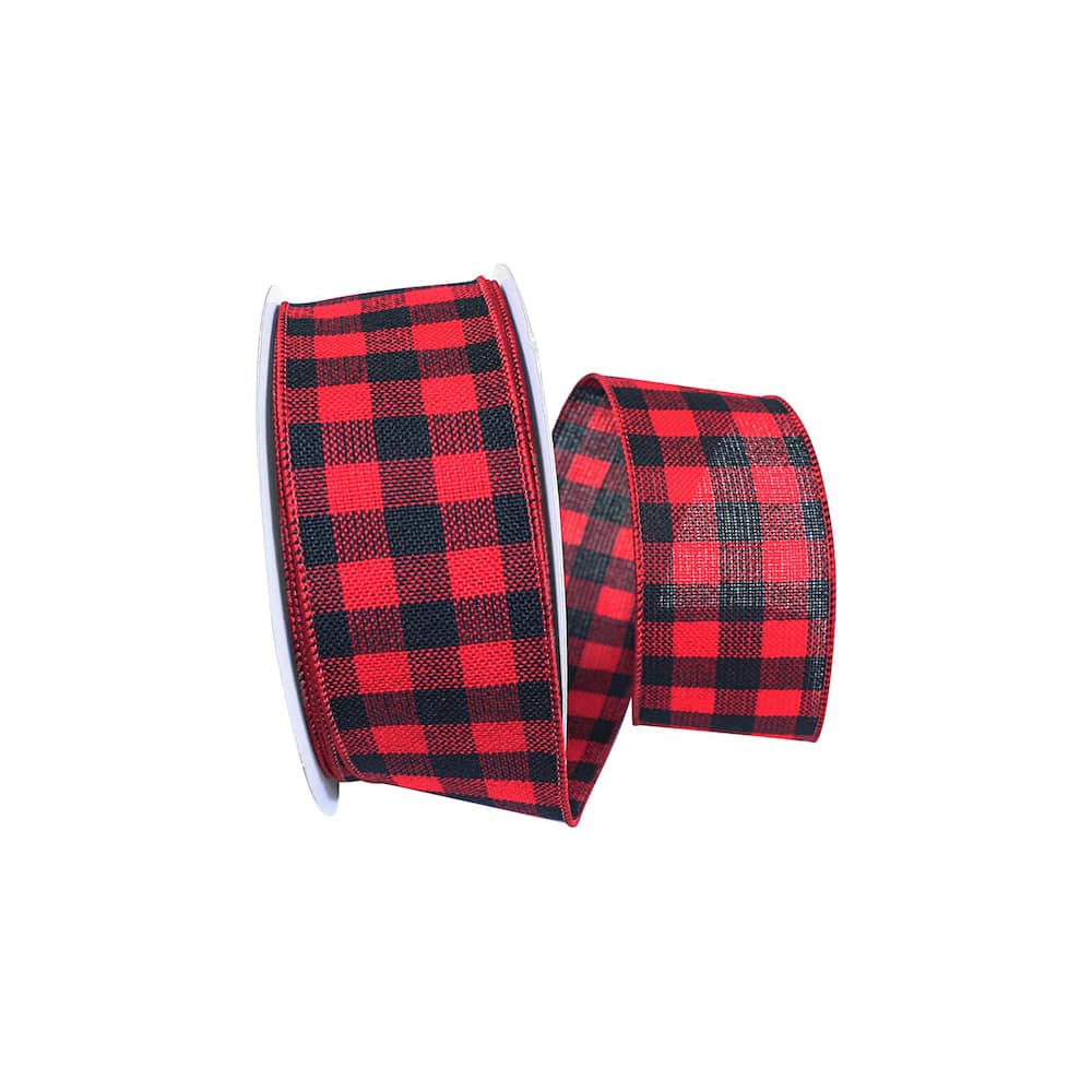 Reliant 2.5&#x22; x 10yd. Hearty Buffalo Plaid Wired Ribbon, 10yd.