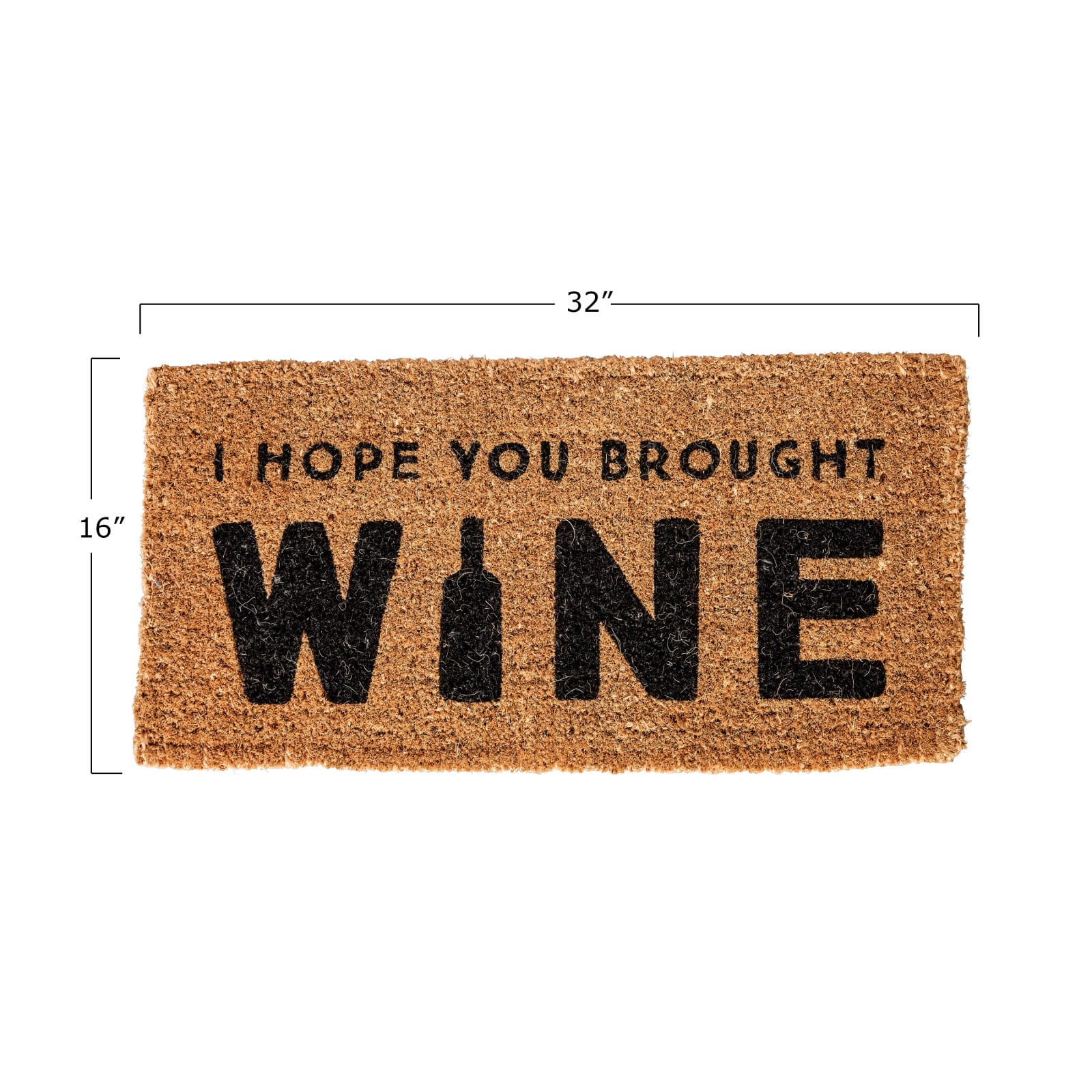 I Hope You Brought Wine Rectangle Natural Coir Doormat