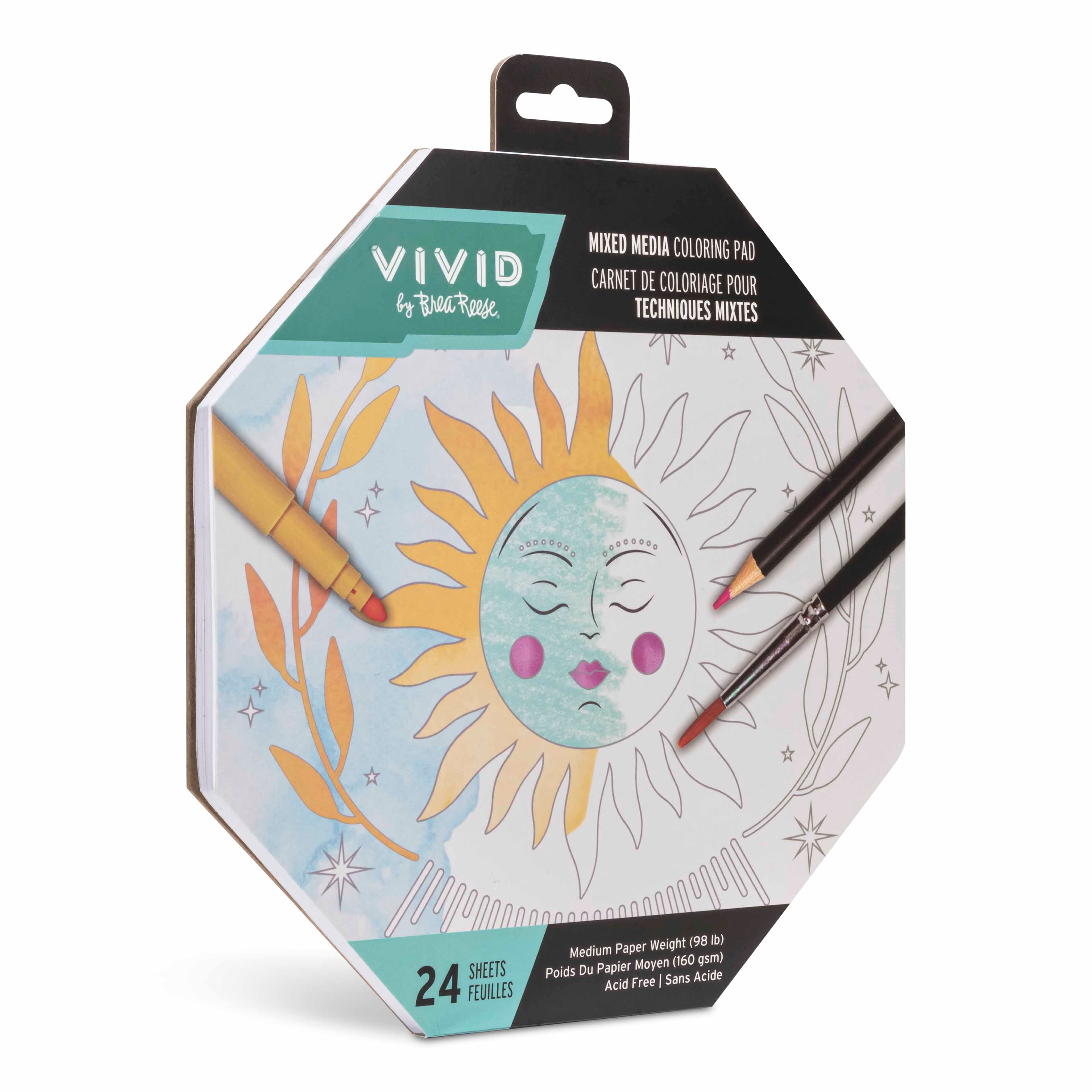 VIVID by Brea Reese&#xAE; Octagon Mixed Media Coloring Pad