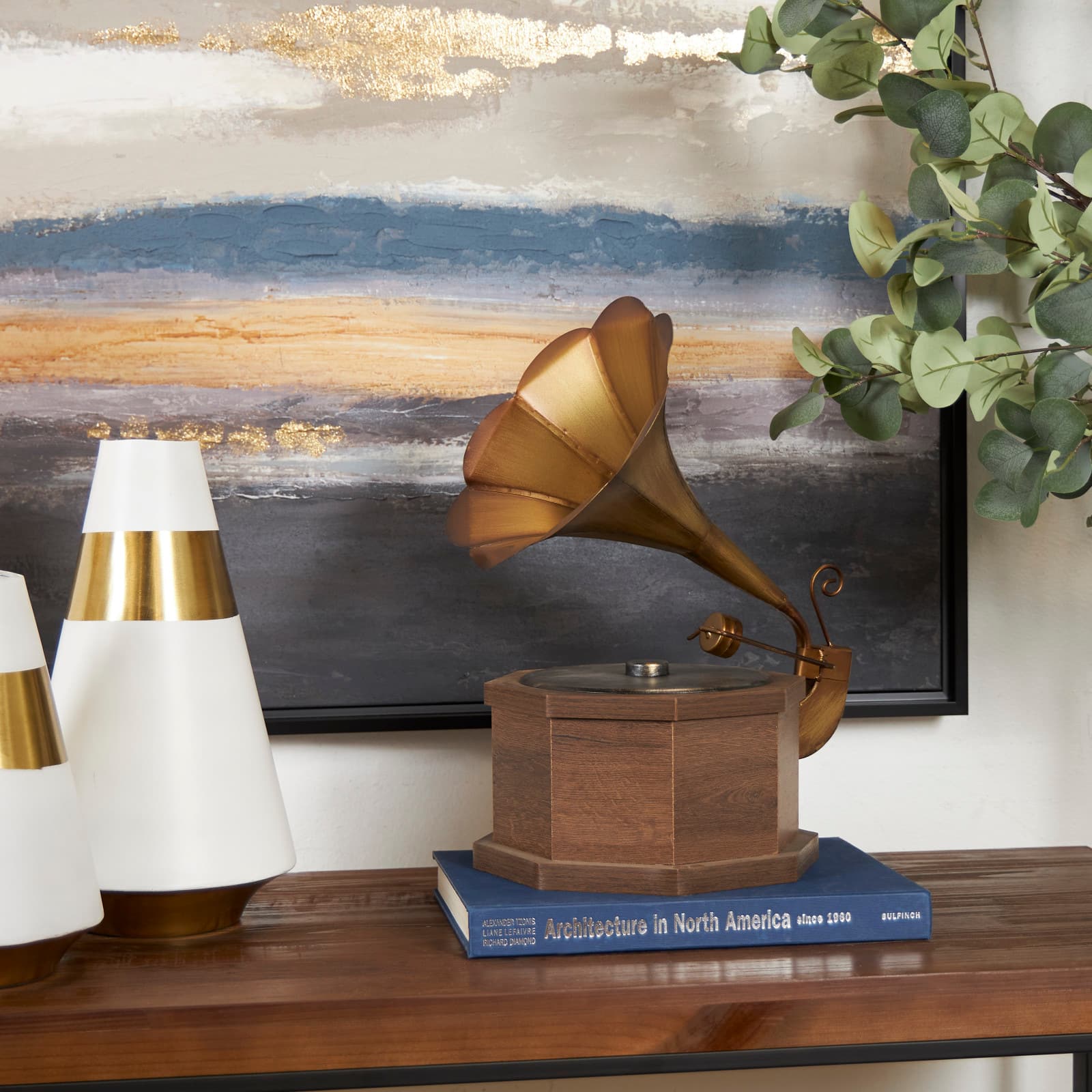 17&#x22; Vintage Gramophone Functional Tabletop D&#xE9;cor