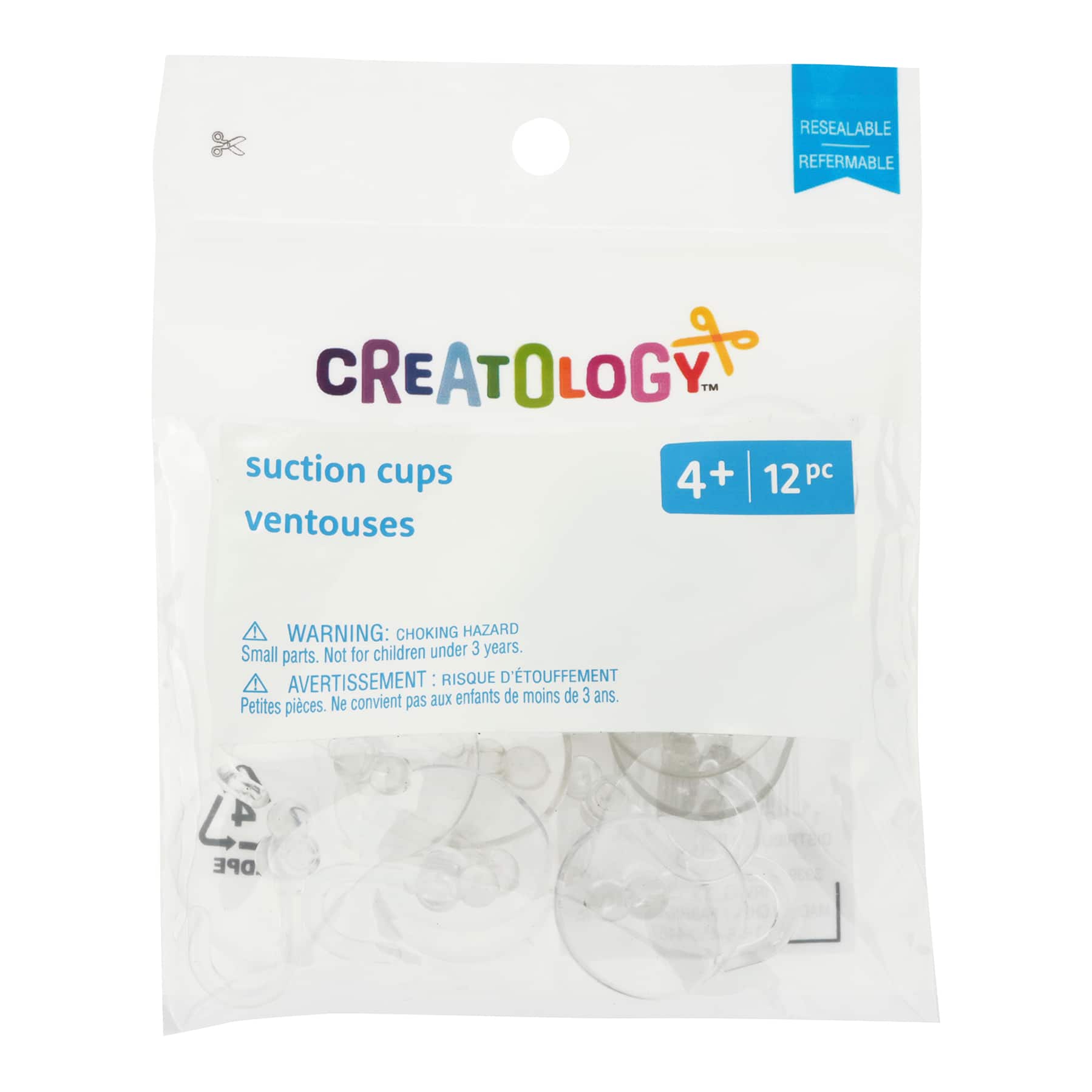 12 Packs: 12 ct. (144 total) Plastic Suction Cups with Hook by Creatology&#x2122;