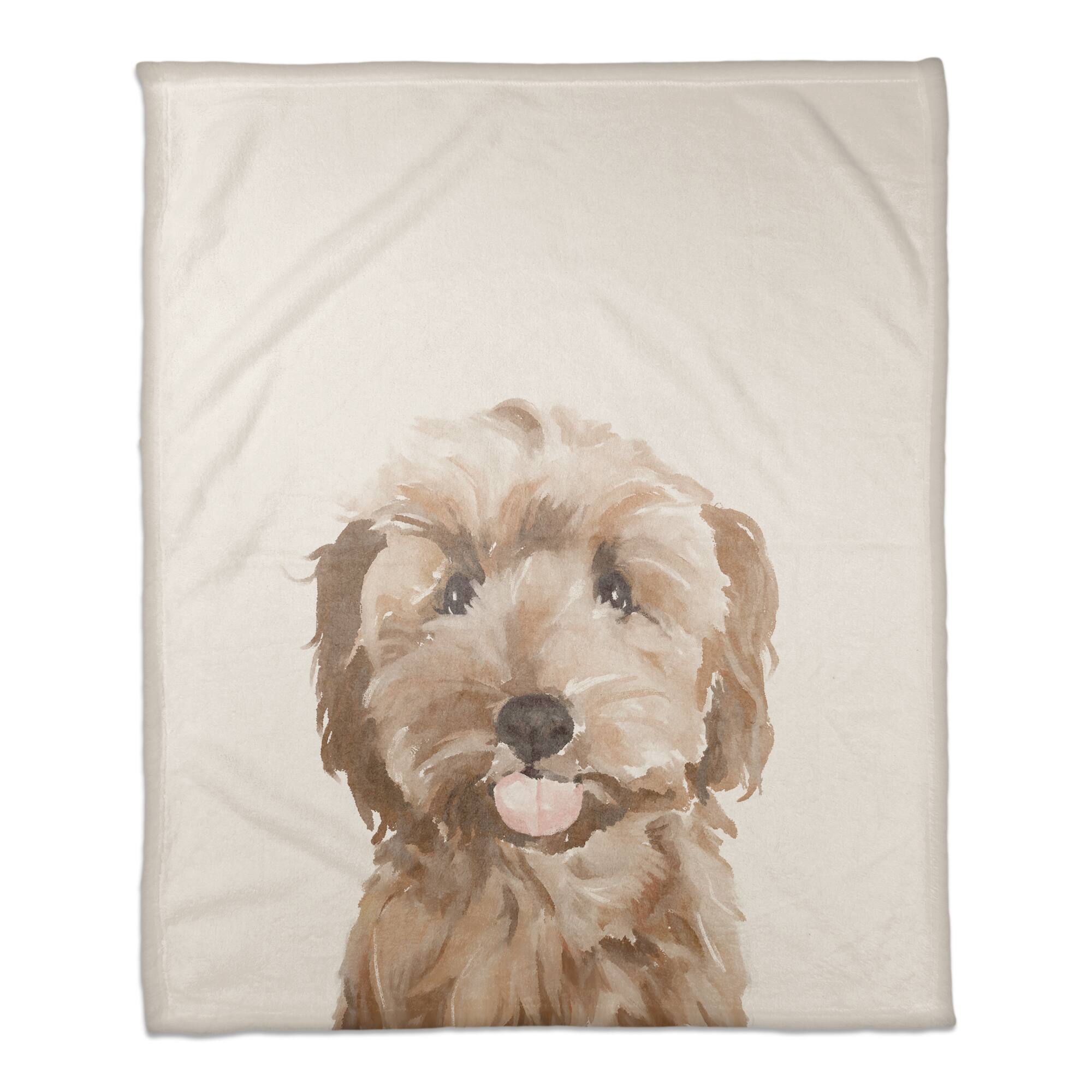 50&#x22; x 60&#x22; Sweet Puppy Coral Fleece Blanket