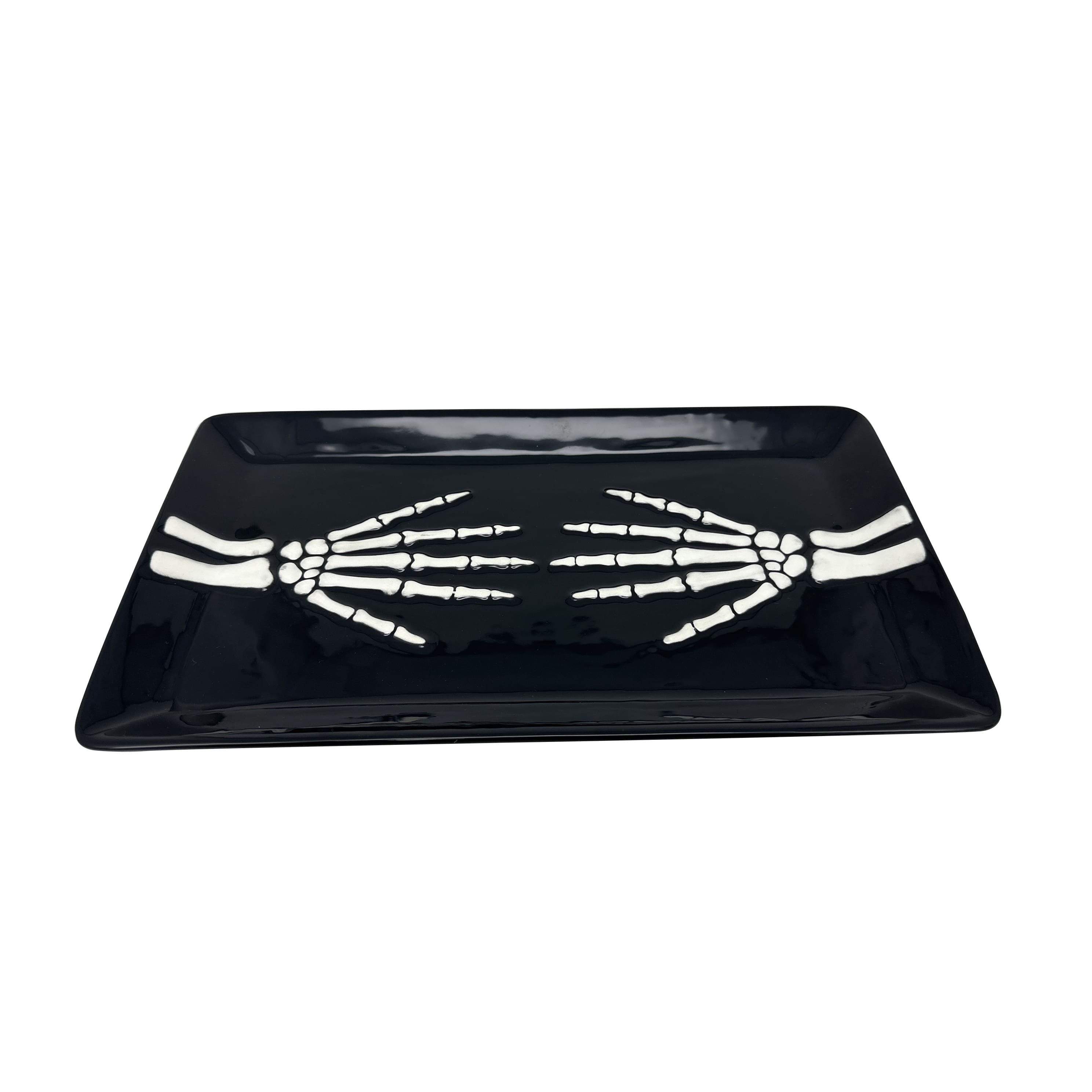 Black Skeleton Hands Serving Tray by Makery&#x2122;