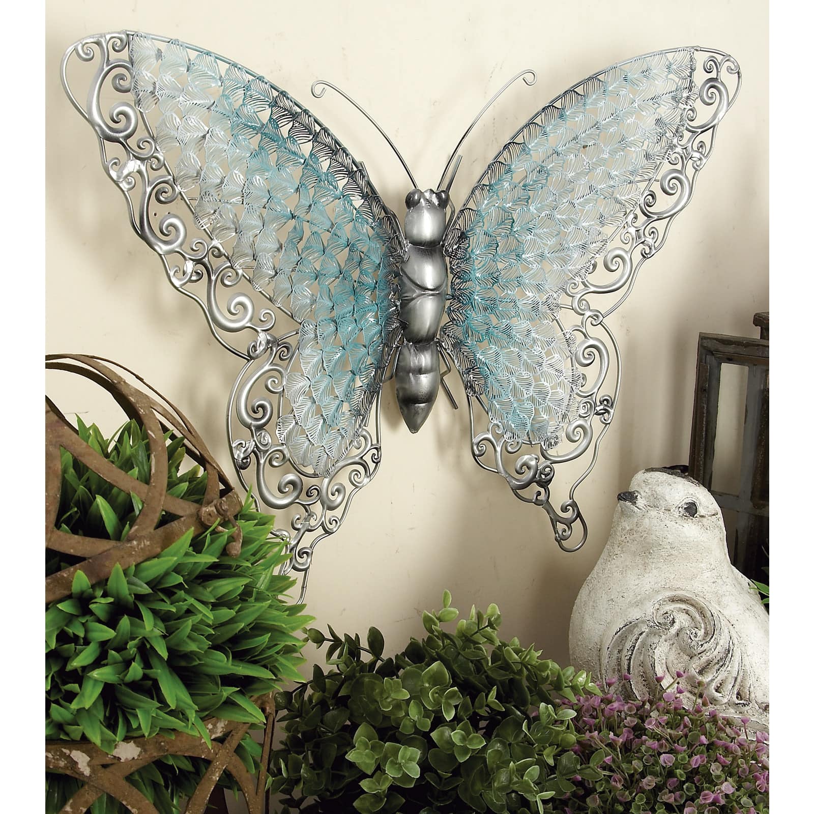 Silver & Blue Butterfly Eclectic Metal Michaels | Wall Decor