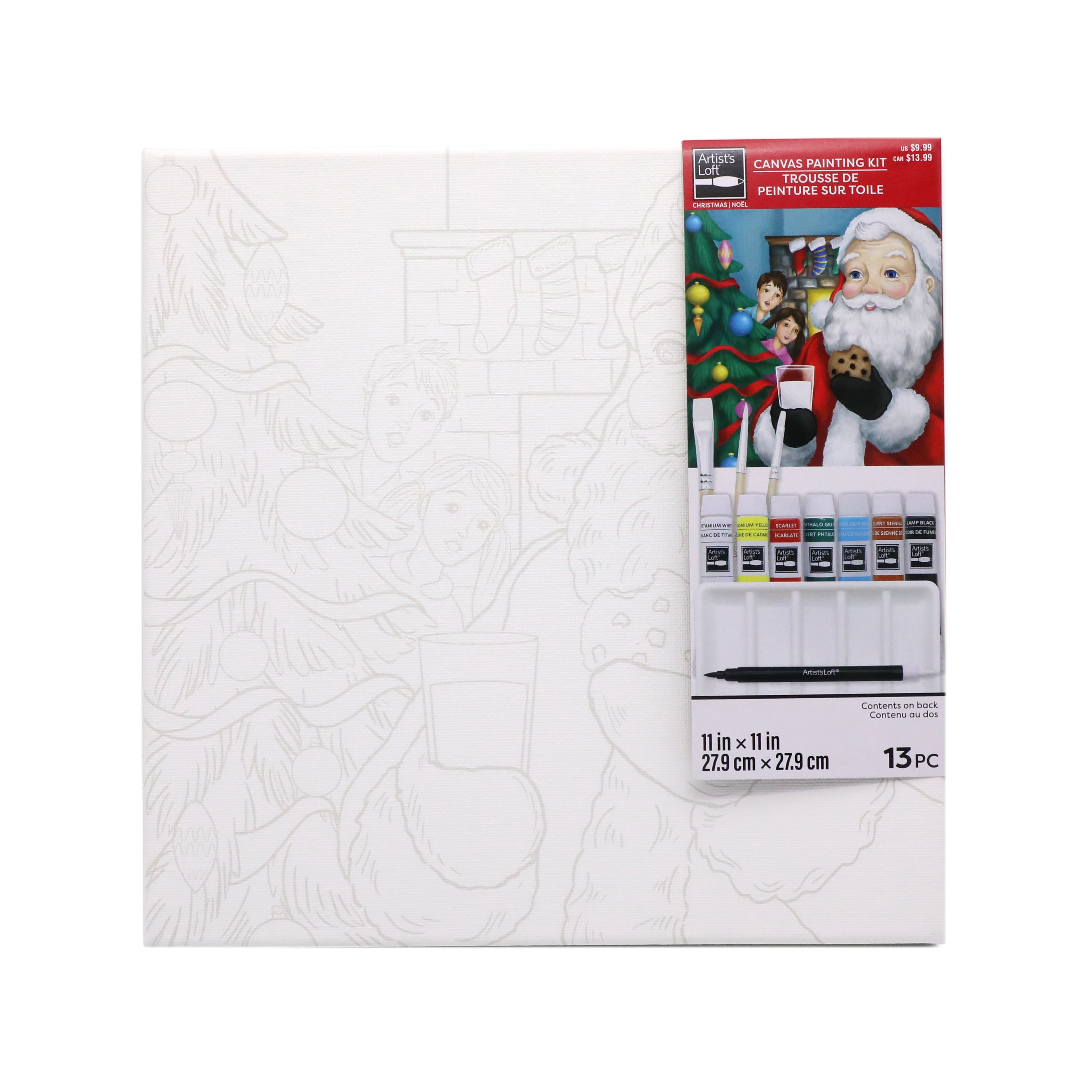 Kids Peeking at Santa Canvas Painting Kit by Artist&#x27;s Loft&#xAE; Christmas