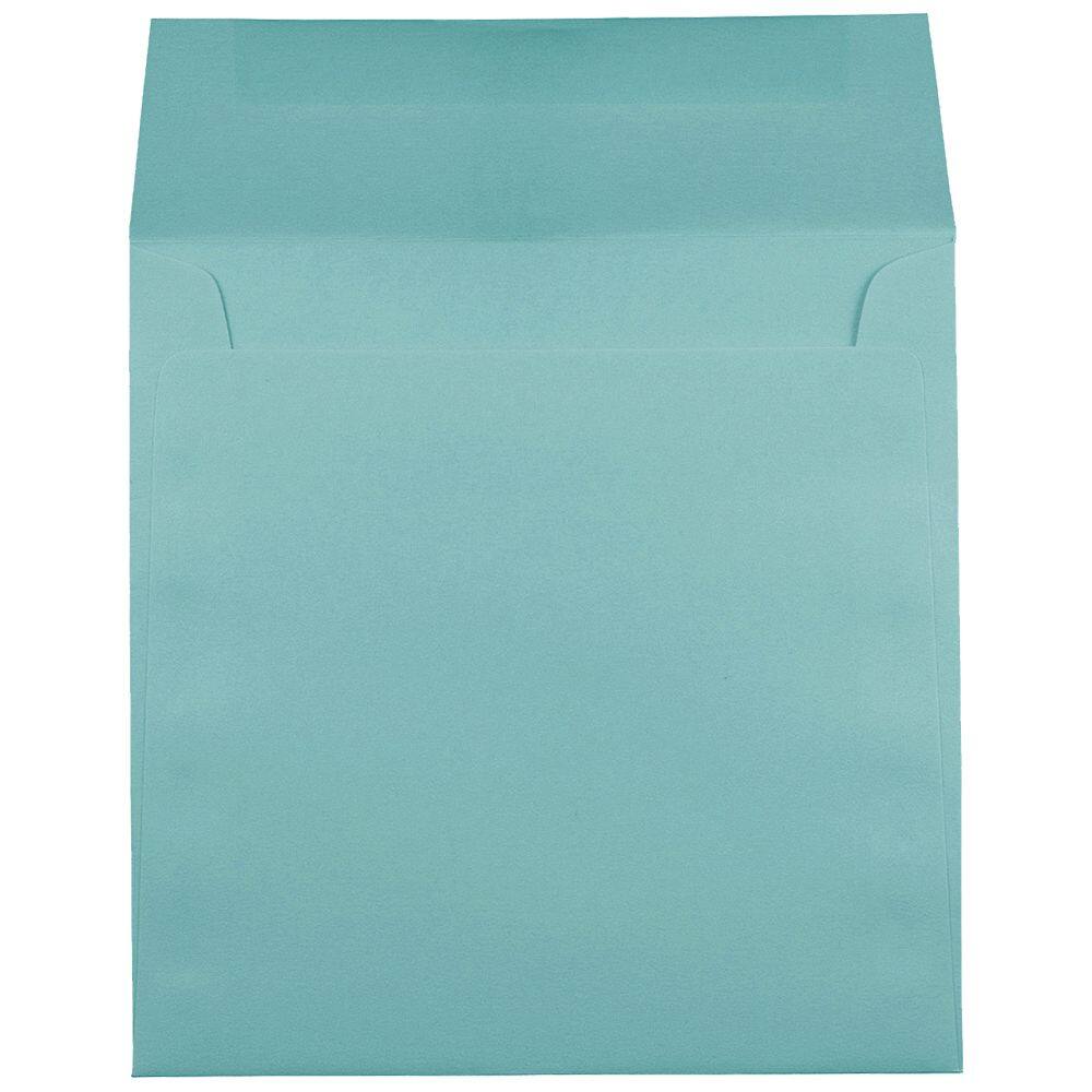 JAM Paper 8.5&#x22; x 8.5&#x22; Aqua Blue Square Booklet Invitation Envelopes, 25ct.