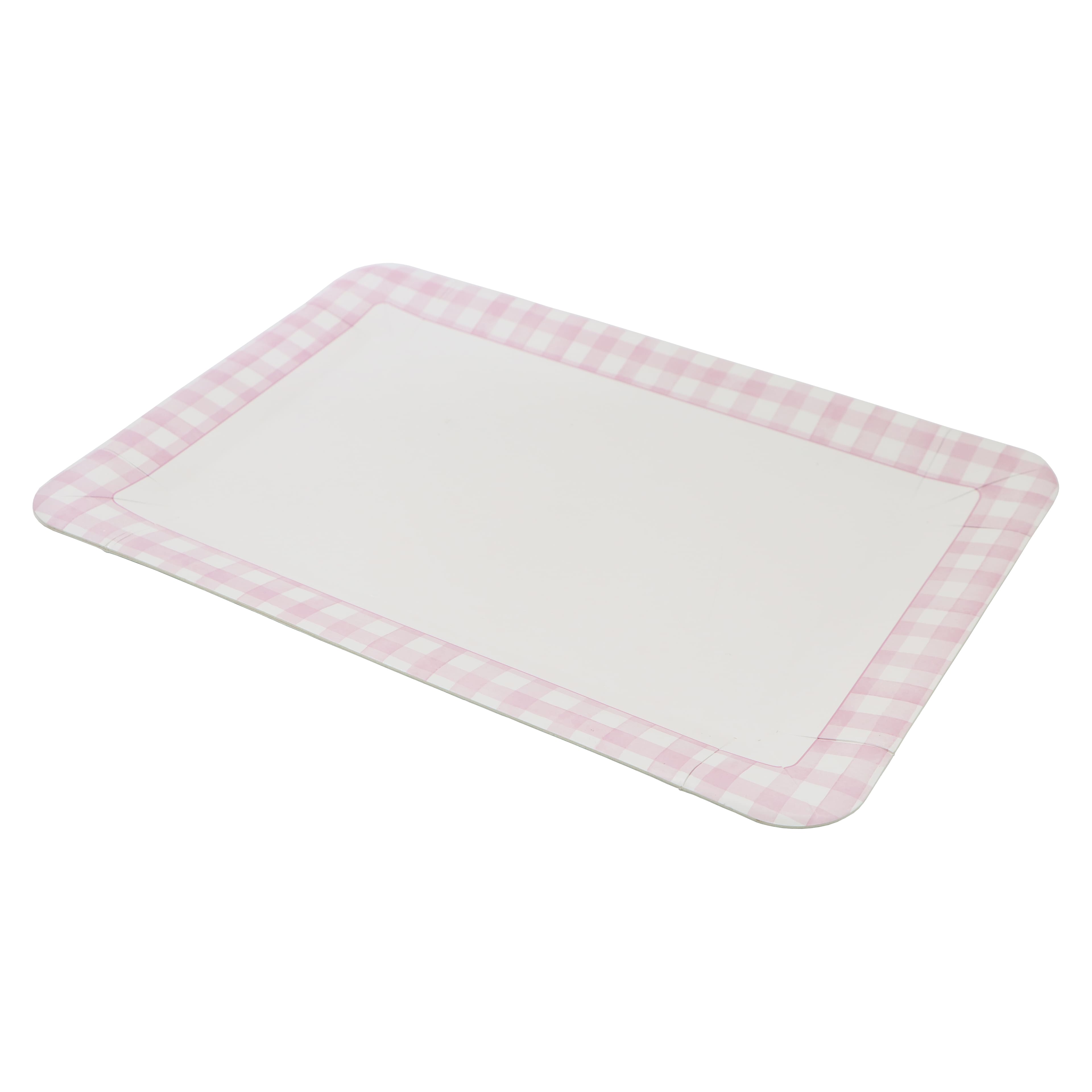 9&#x22; x 13&#x22; Pink &#x26; White Gingham Paper Trays, 2ct. by Celebrate It&#x2122;