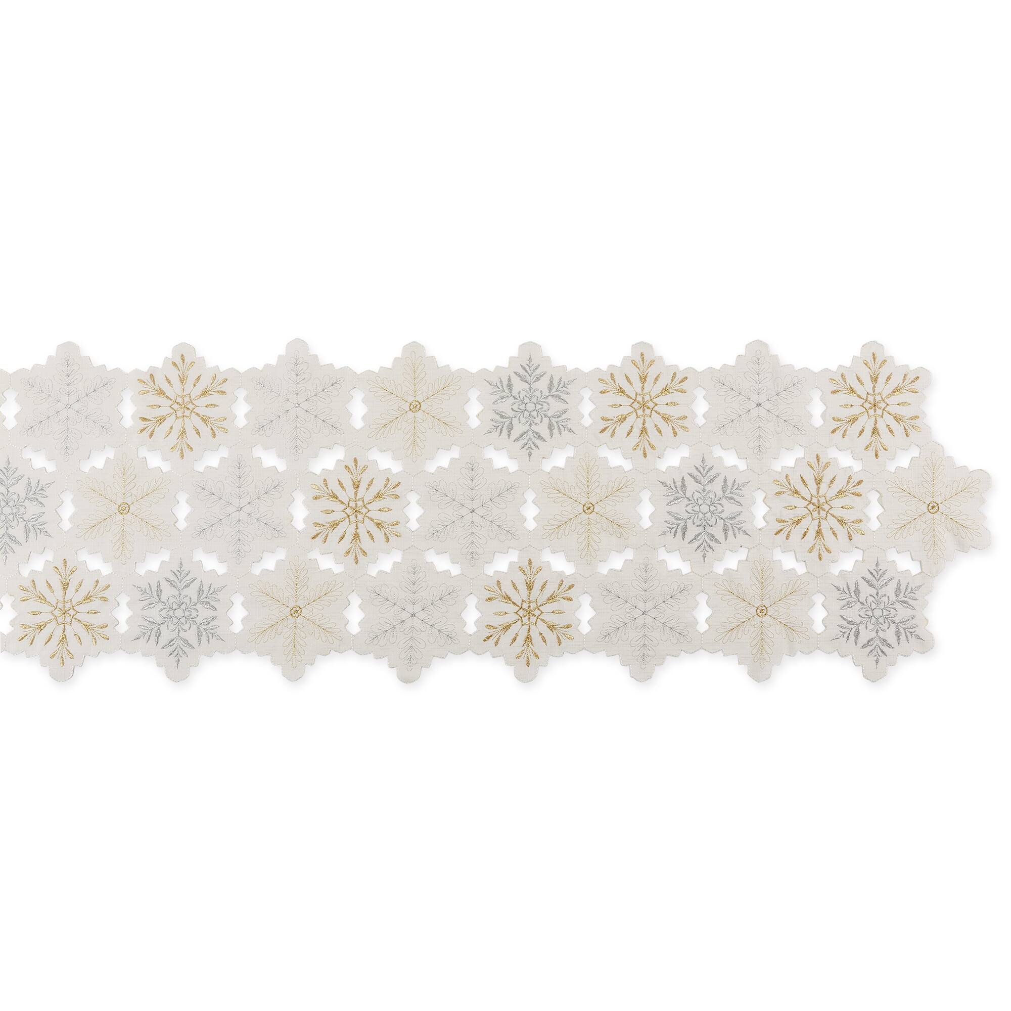 DII&#xAE; 108&#x22; Snowflakes Embroidered Table Runner