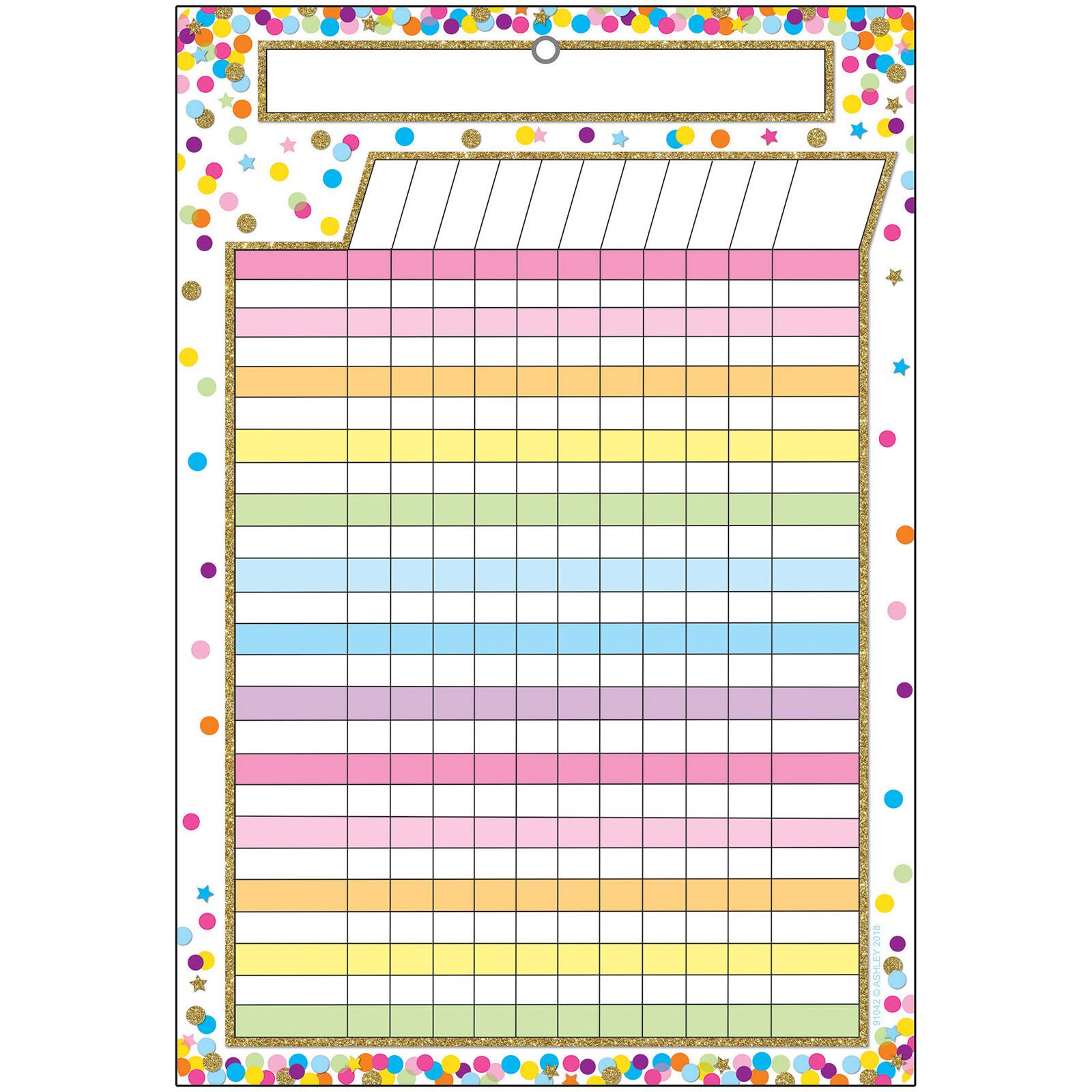 Ashley Productions Smart Poly&#x2122; Confetti Dry Erase Incentive Chart, 6ct.