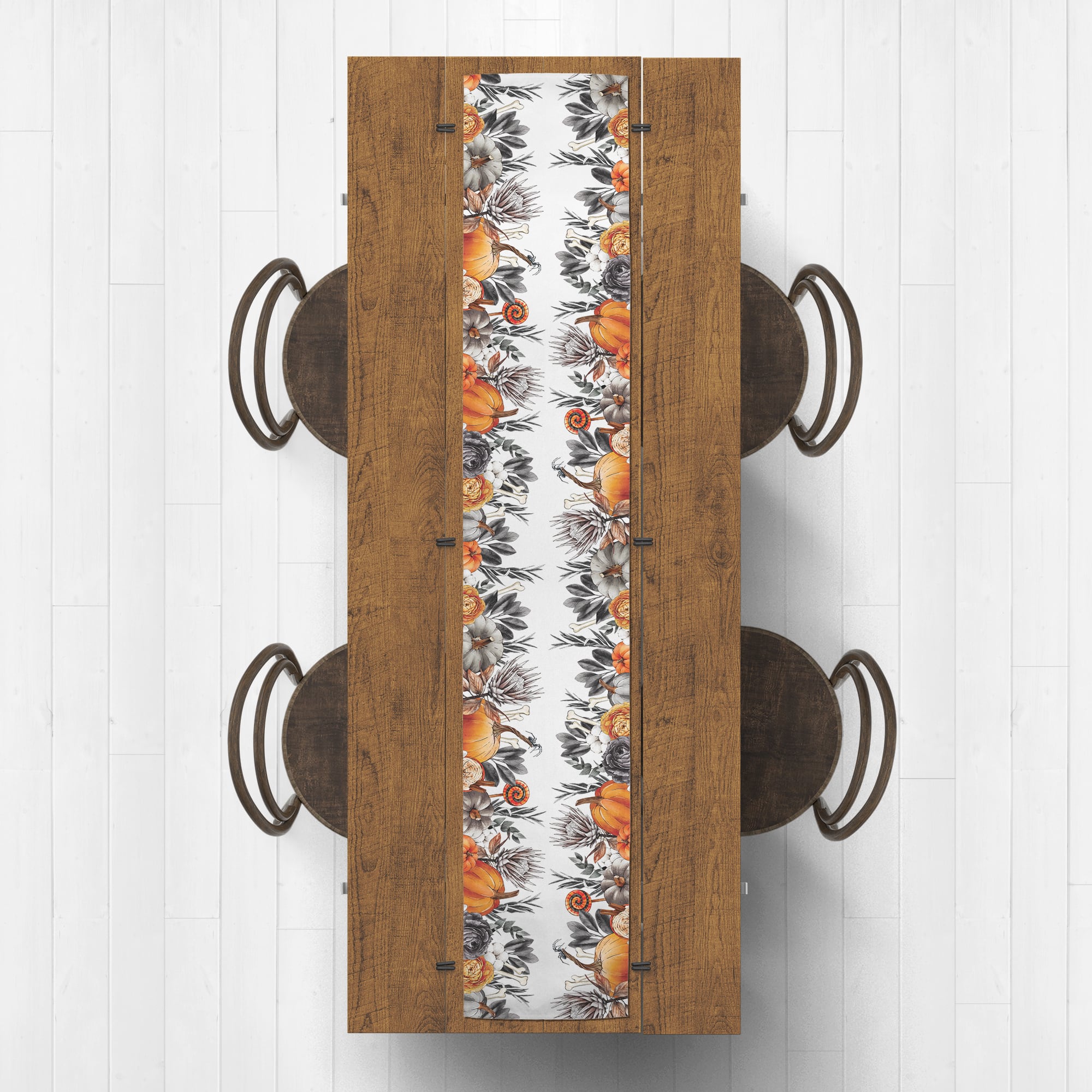 Halloween Botanicals Border Cotton Twill Runner