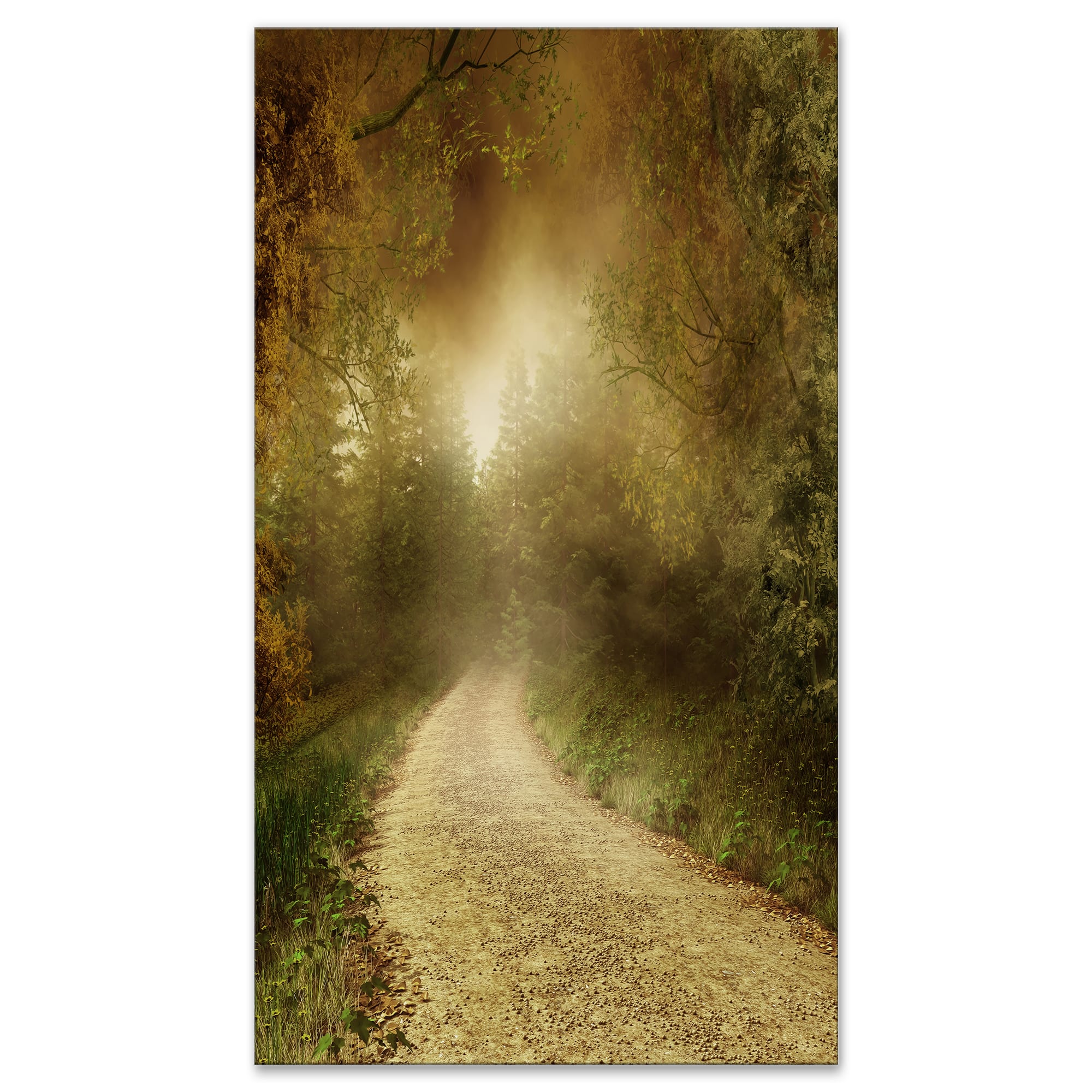 Designart - Country Road Through Fall Scenery - Landscape Photography Canvas Print