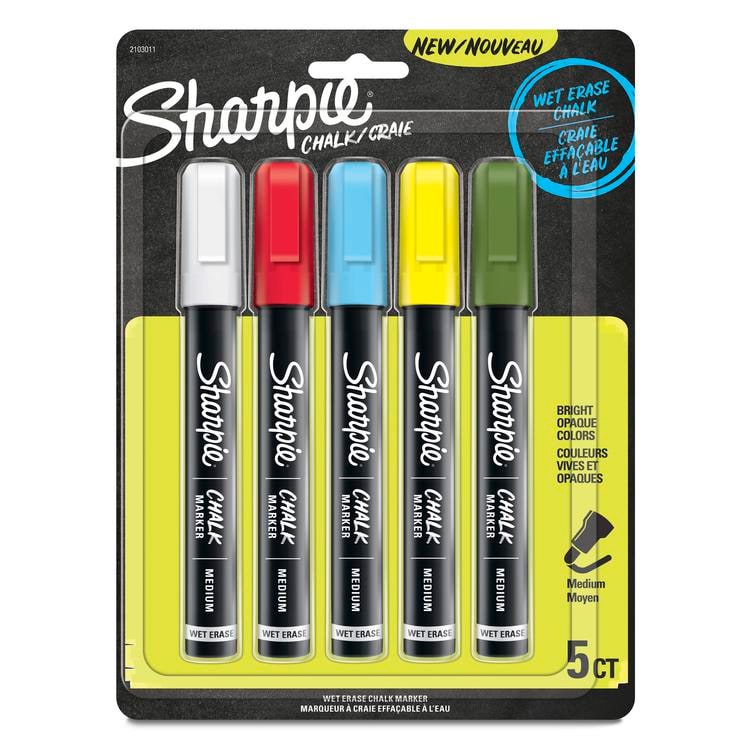 Sharpie&#xAE; Standard Medium Point Wet Erase Chalk Markers, 5ct.