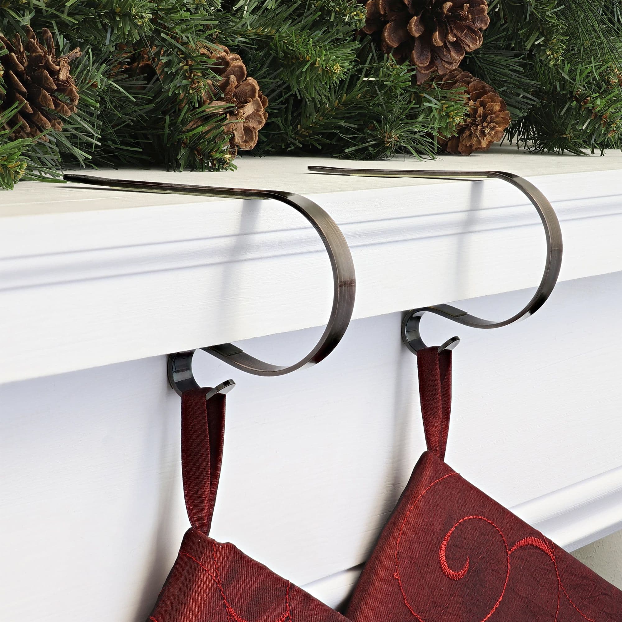 Original MantleClip&#xAE; Oil-Rubbed Bronze Stocking Holders, 2ct.
