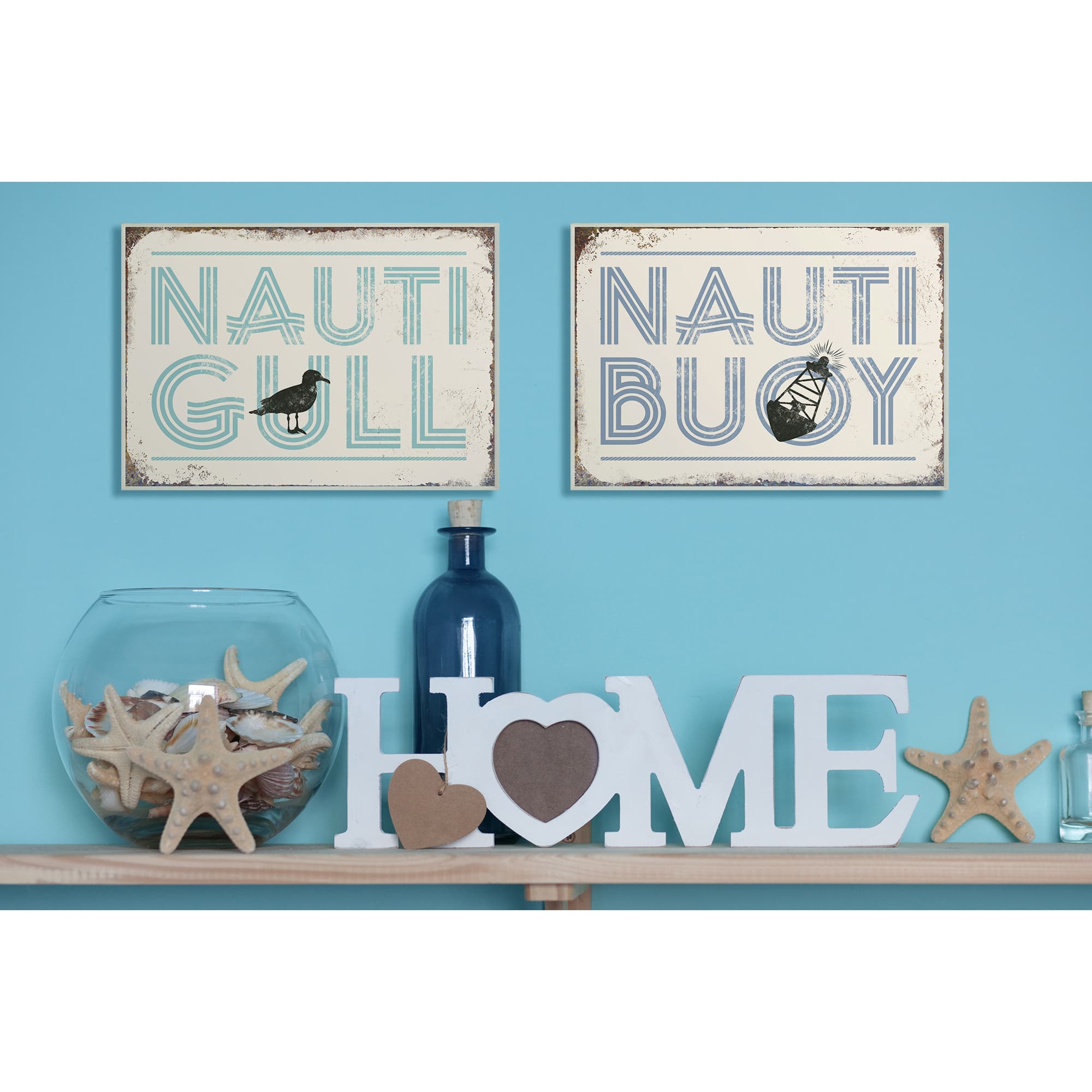 Stupell Industries Nauti Gull Funny Ocean Beach Typography Wall Plaque
