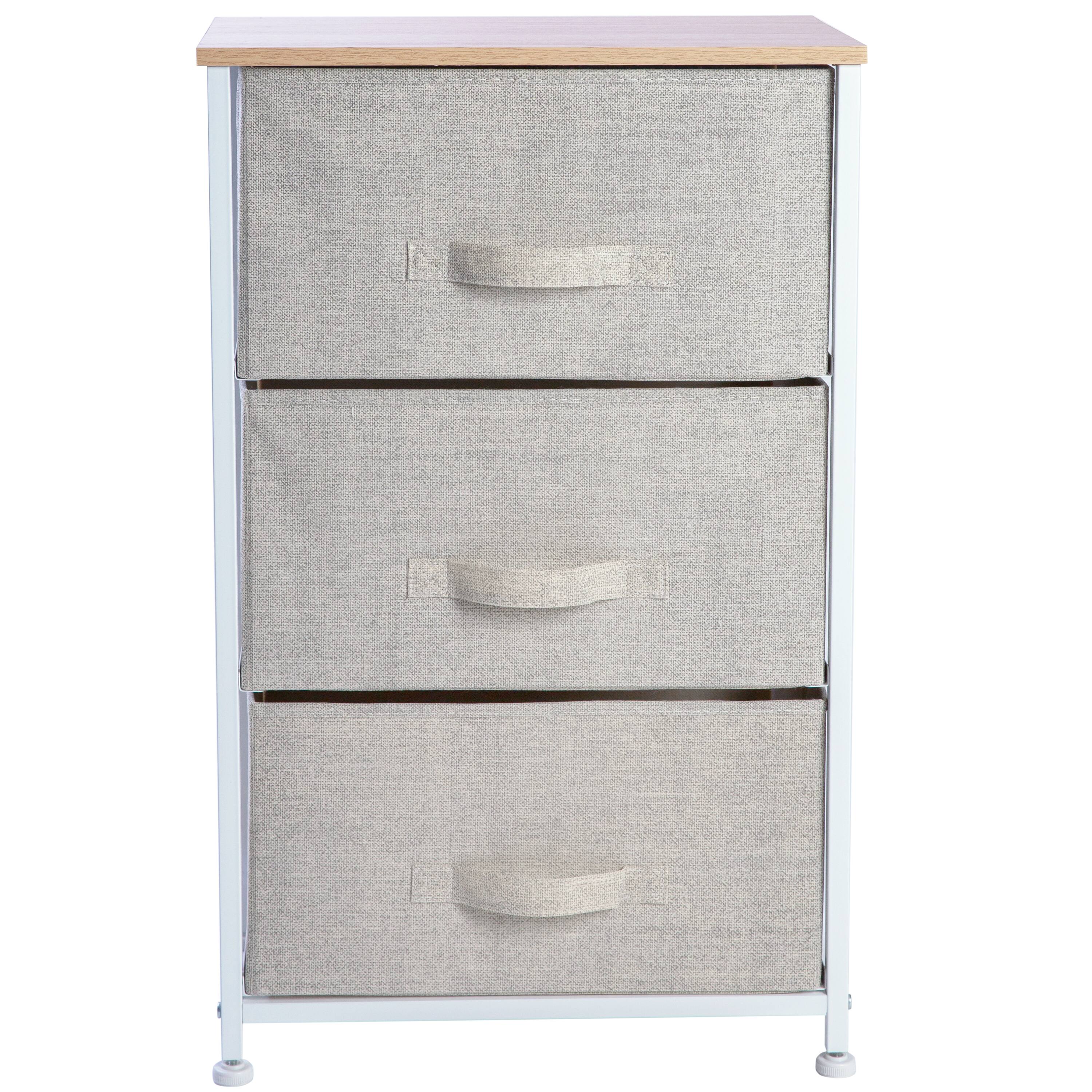 Simplify Beige 3 Drawer Storage Chest