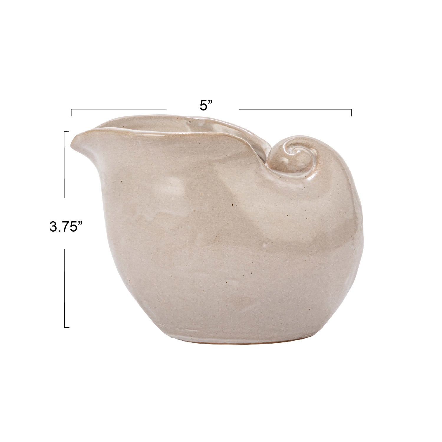 5&#x22; White Stoneware Shell Planter