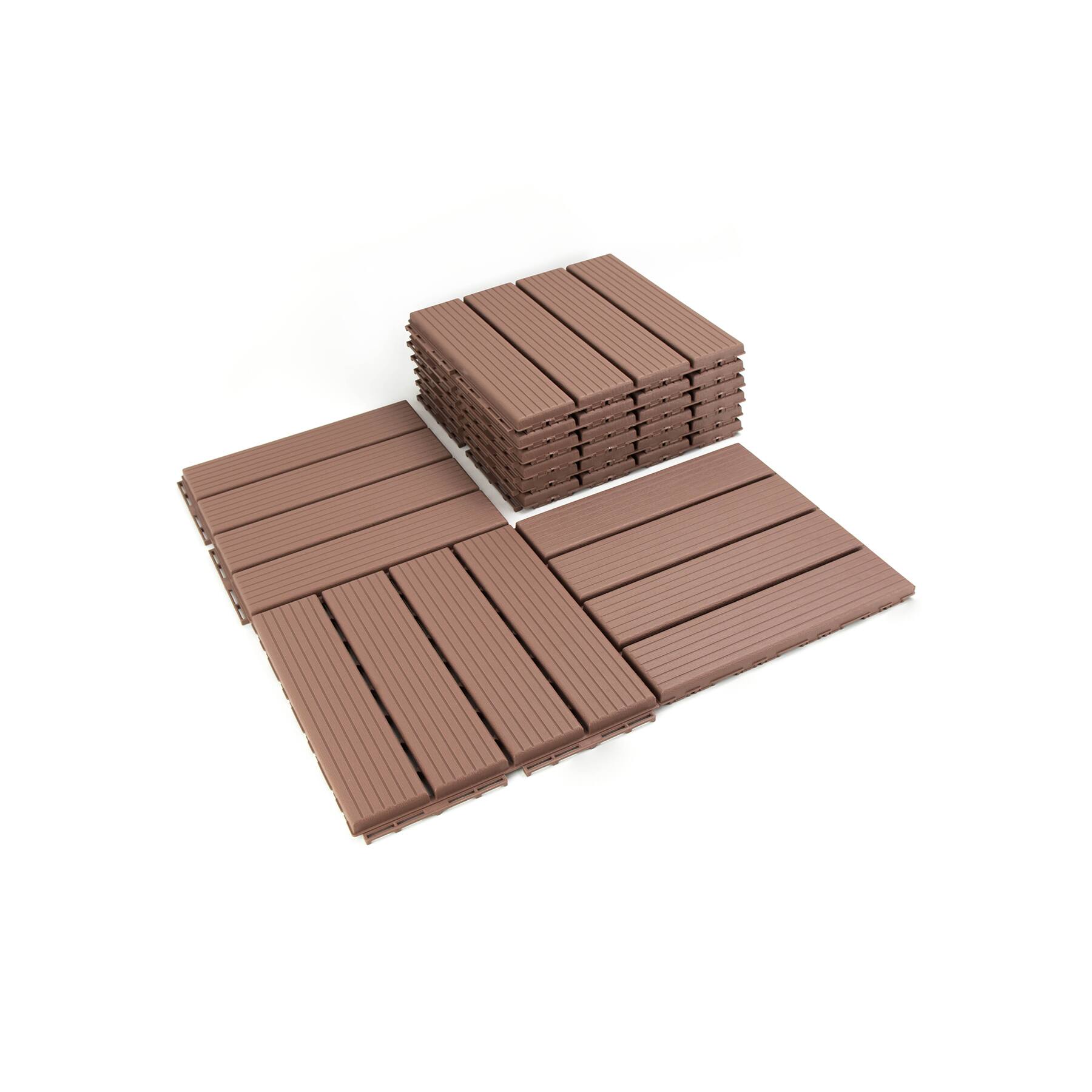 FloorPops Straight Groove Interlocking Deck Tiles, 9ct.