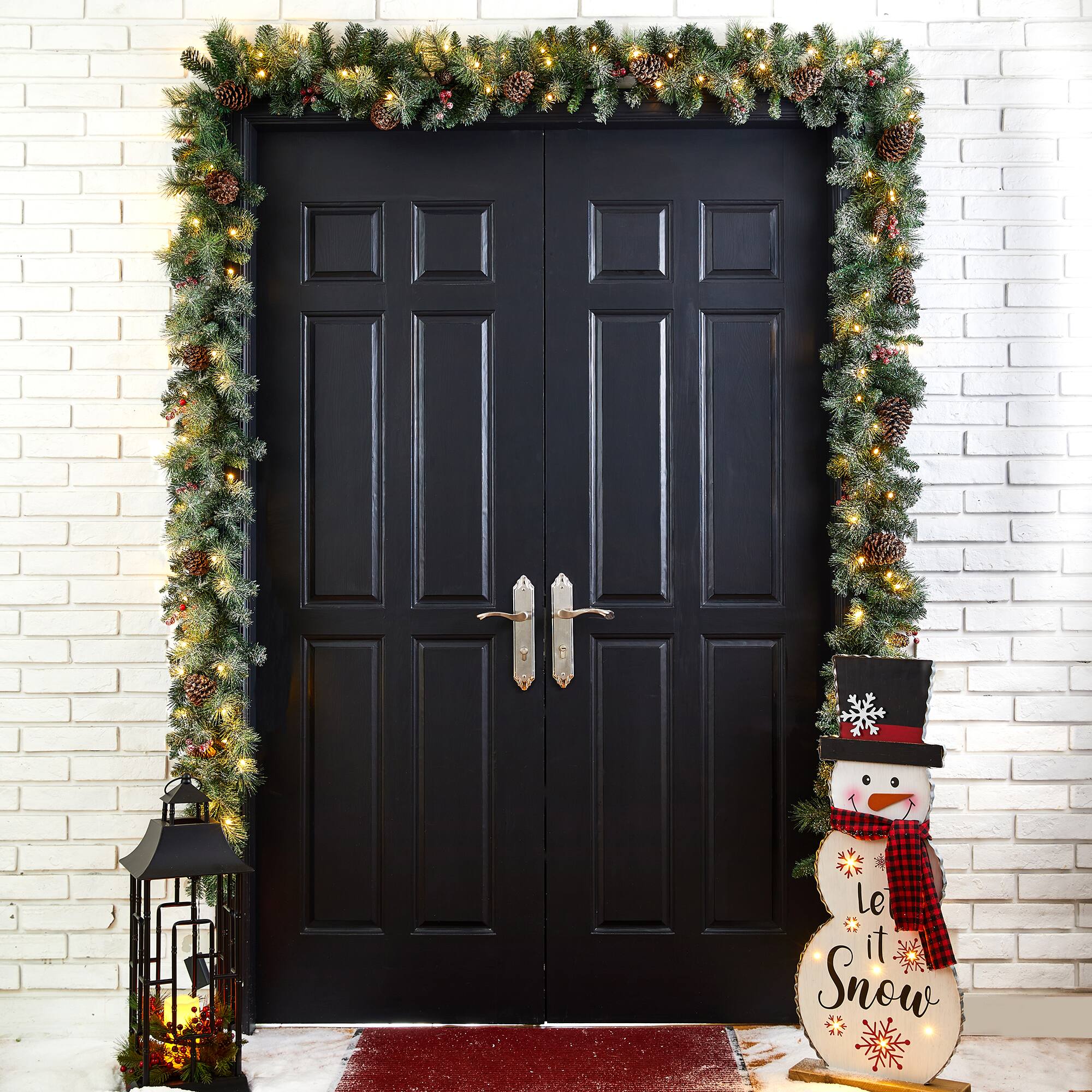 Glitzhome® 9ft. LED Glittered Pinecone Christmas Garlands, 2ct.