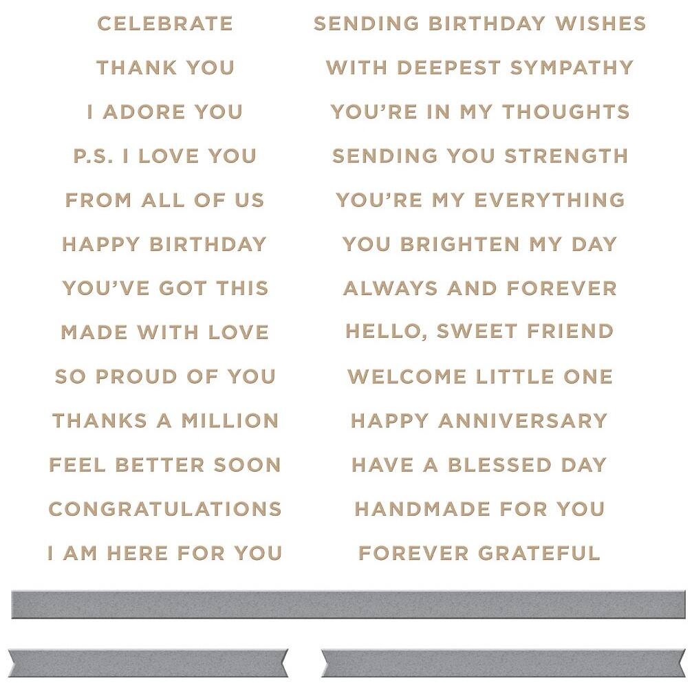 Spellbinders® Everyday Sentiments Glimmer Hot Foil Plate & Die Set