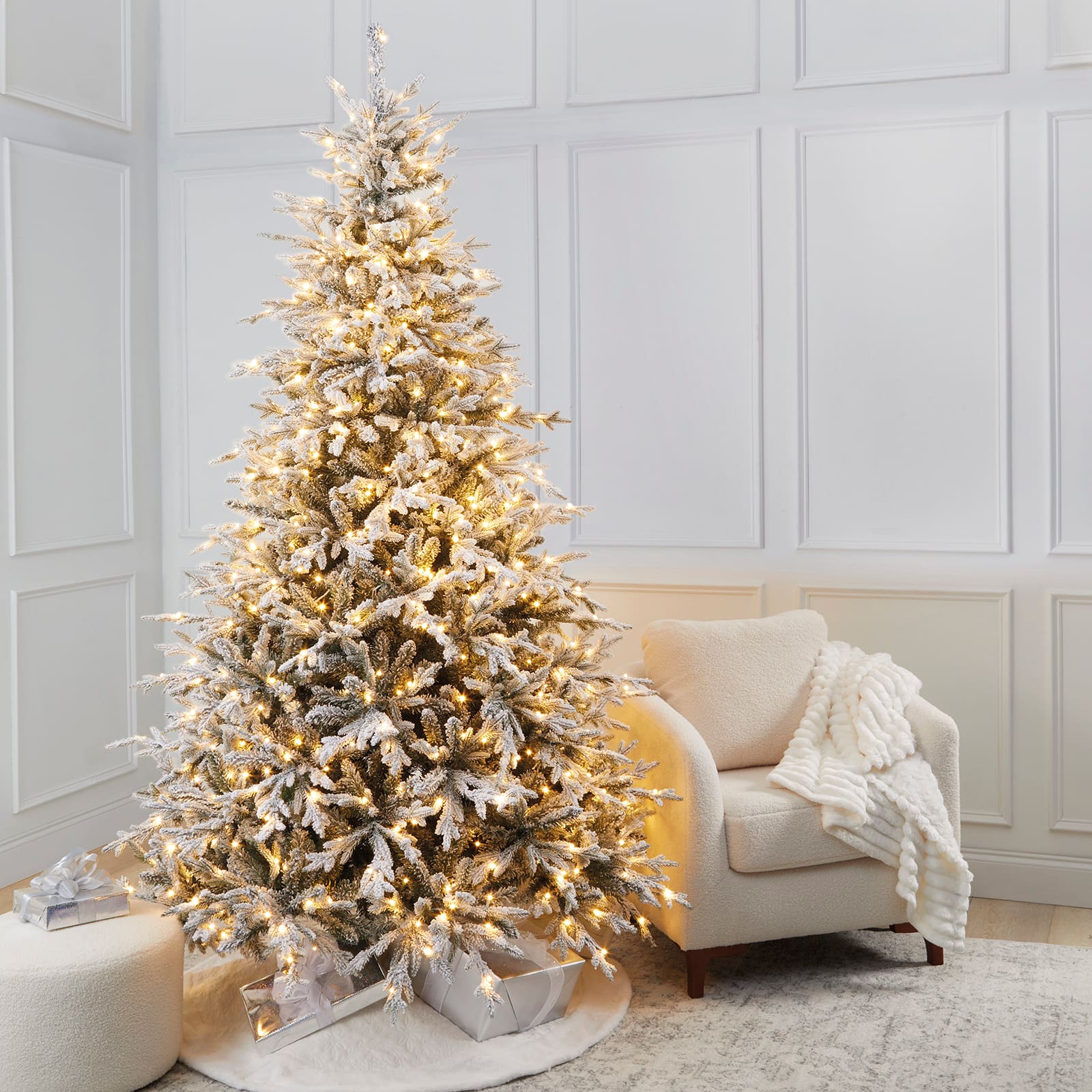 7.5ft. Pre-Lit Fairbanks Fir Realistic Artificial Christmas Tree, Warm White Mini LED Lights by Ashland®