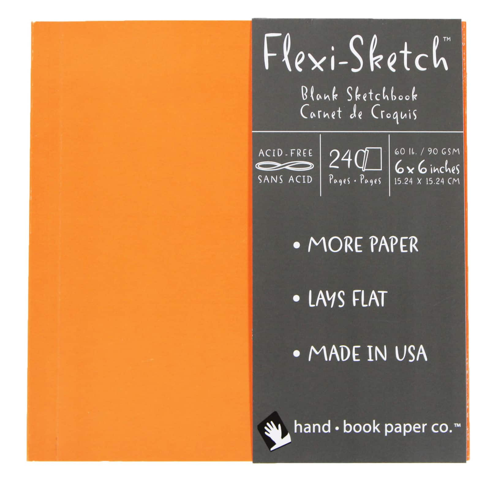 Global Art Flexi-Sketch&#x2122; Sketchbook, Mandarin 6&#x22; x 6&#x22;